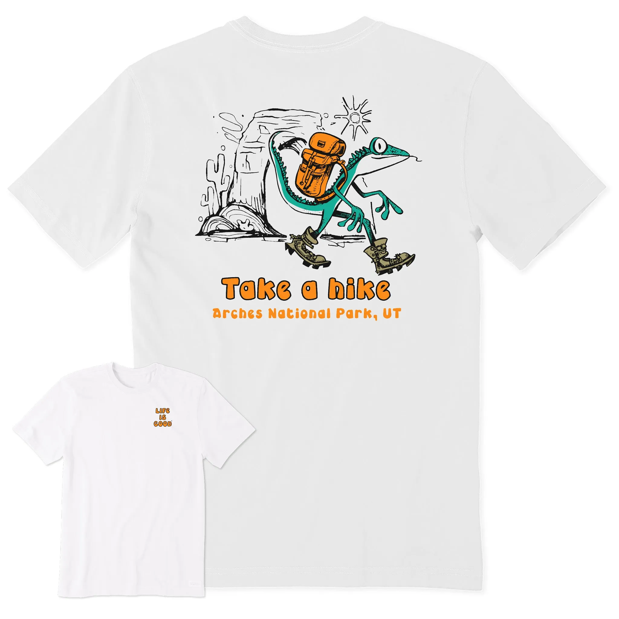 Everyday Comfort Style Relaxed Vibe Men's Take a Hike Arches Short Sleeve Tee