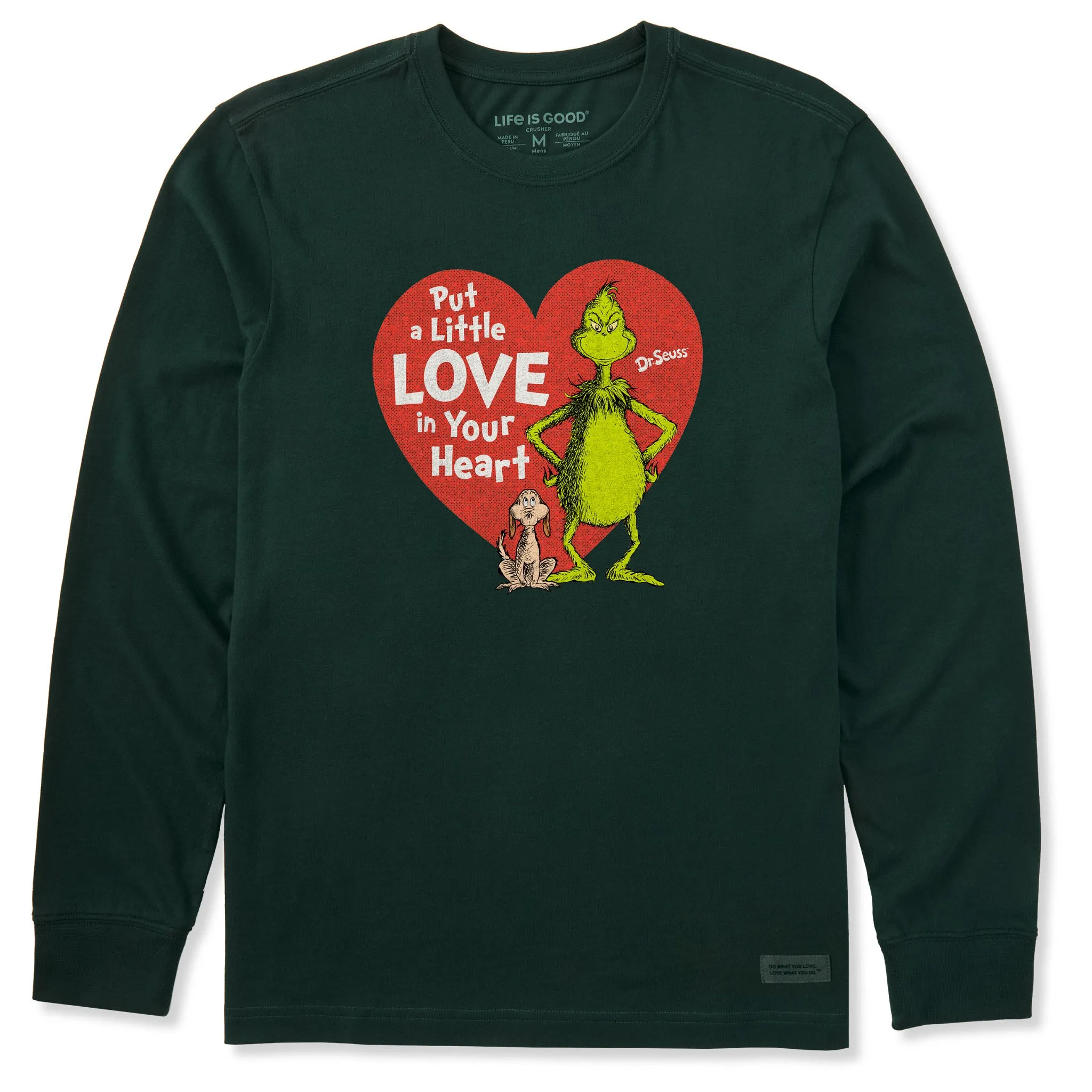 Men's Put a Little Love Grinch Long Sleeve Crusher Tee Feminine Touch