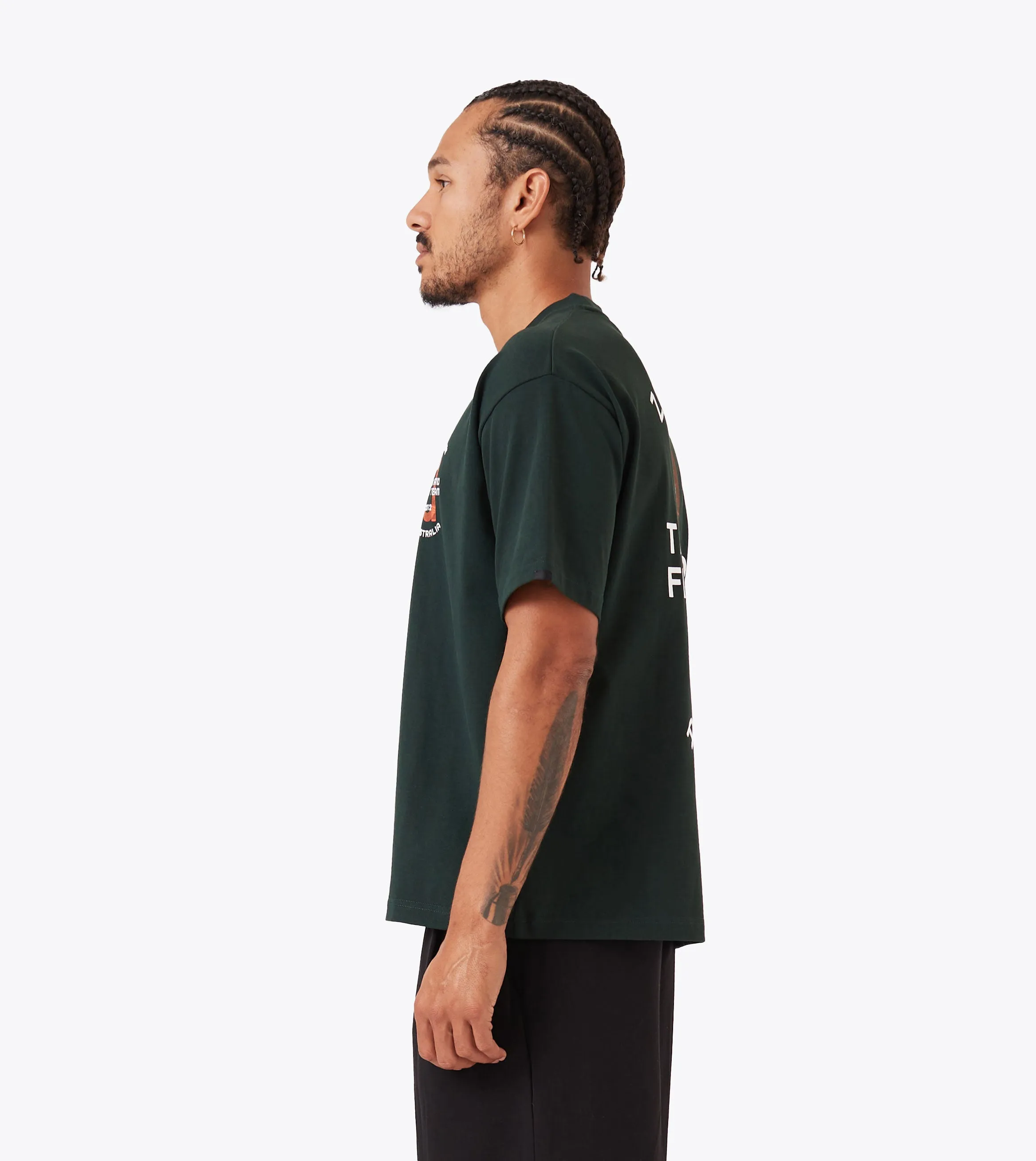 Comfort Waist Sporty Fit Track Team Box Crop Tee Forest