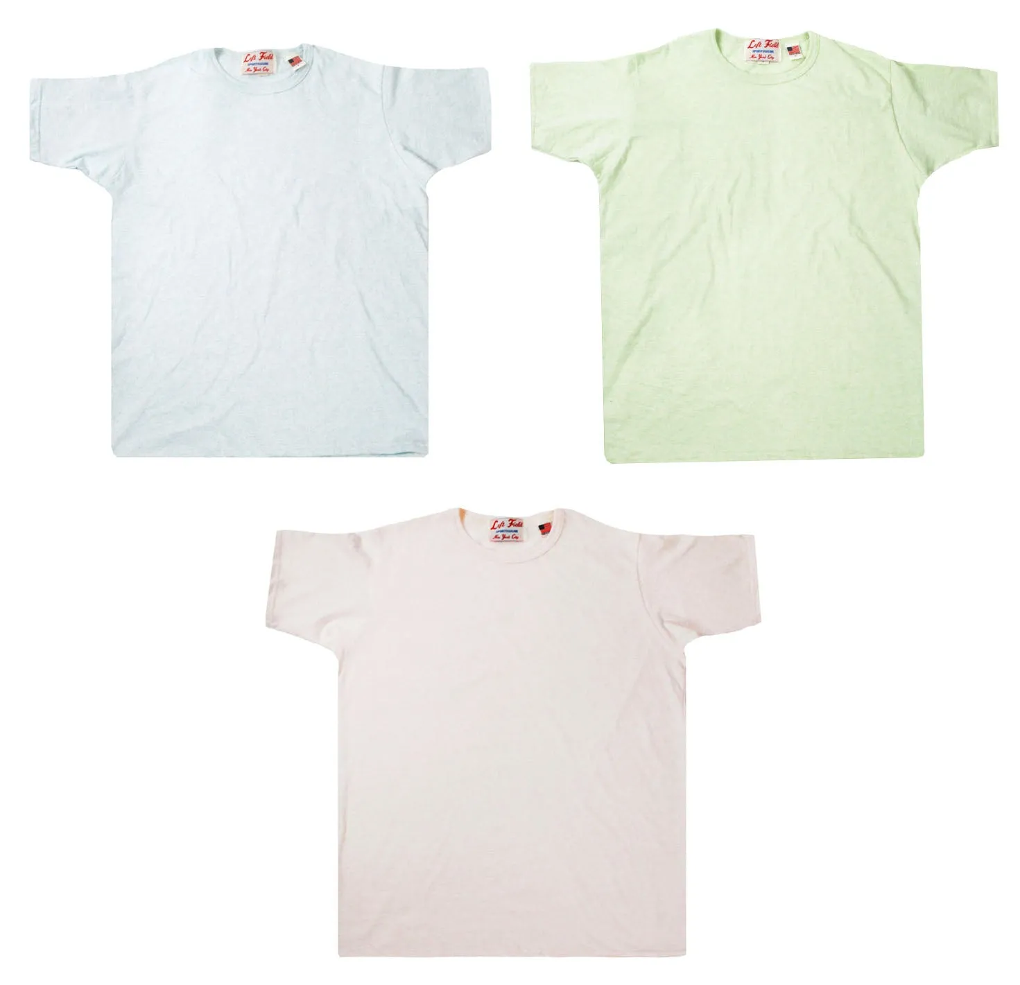 Three Heather Cotton Crew Tee Pack Lake Glow Flexible Fabric Blend