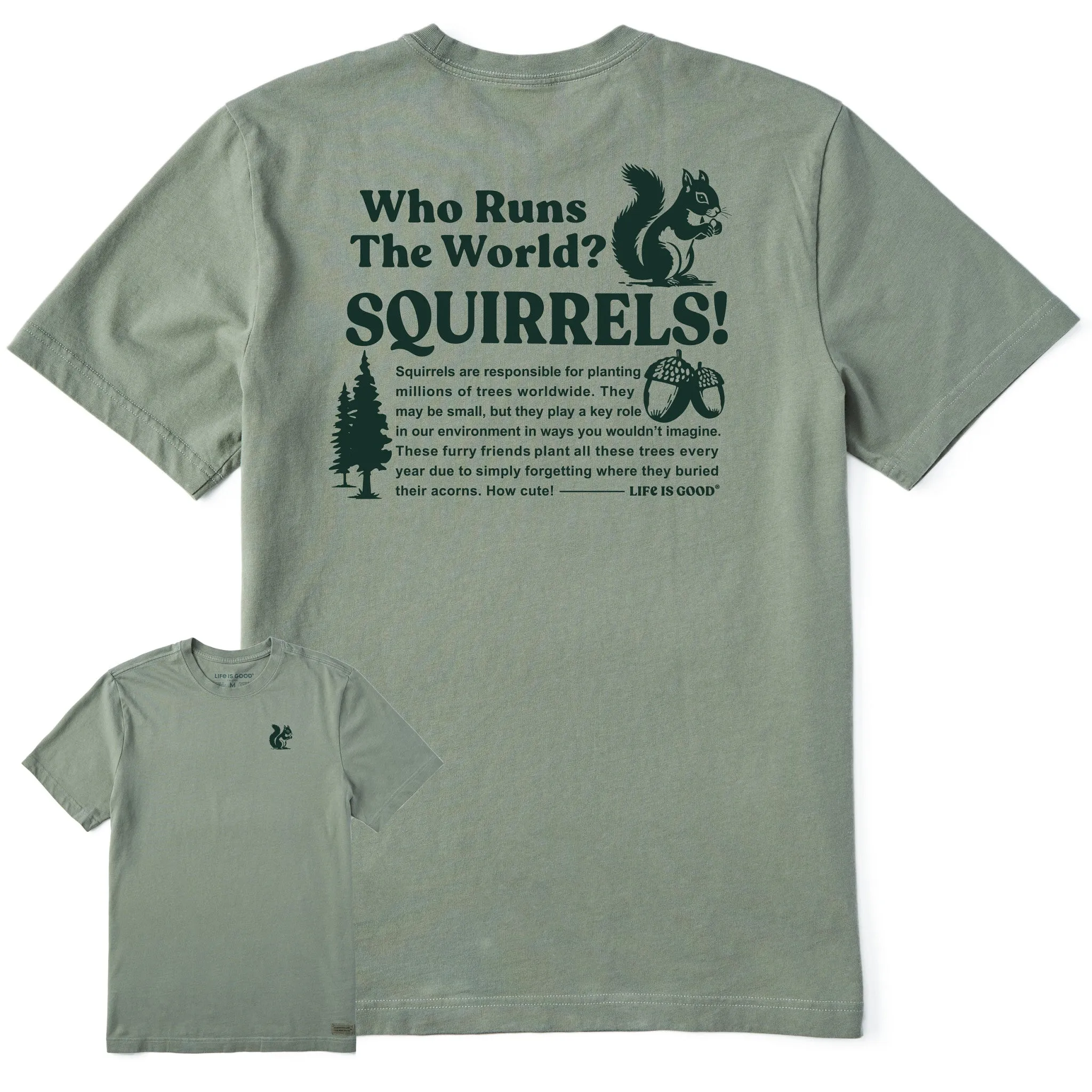 Men's Squirrels Run the World Short Sleeve Tee Quick Dry Comfort NonIrritating Fabric