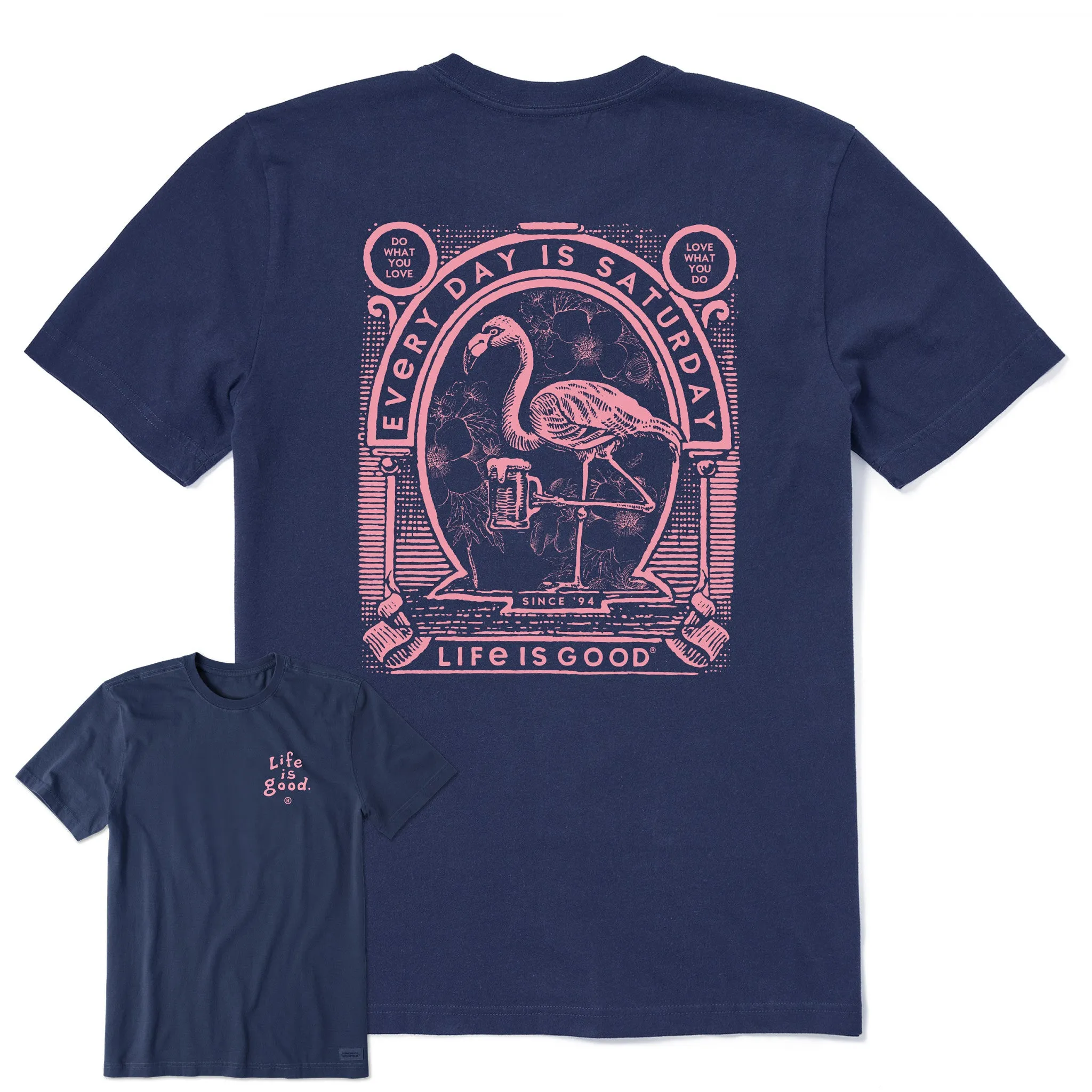 Men's Saturday Flamingo Short Sleeve Tee long sleeved Running Gear