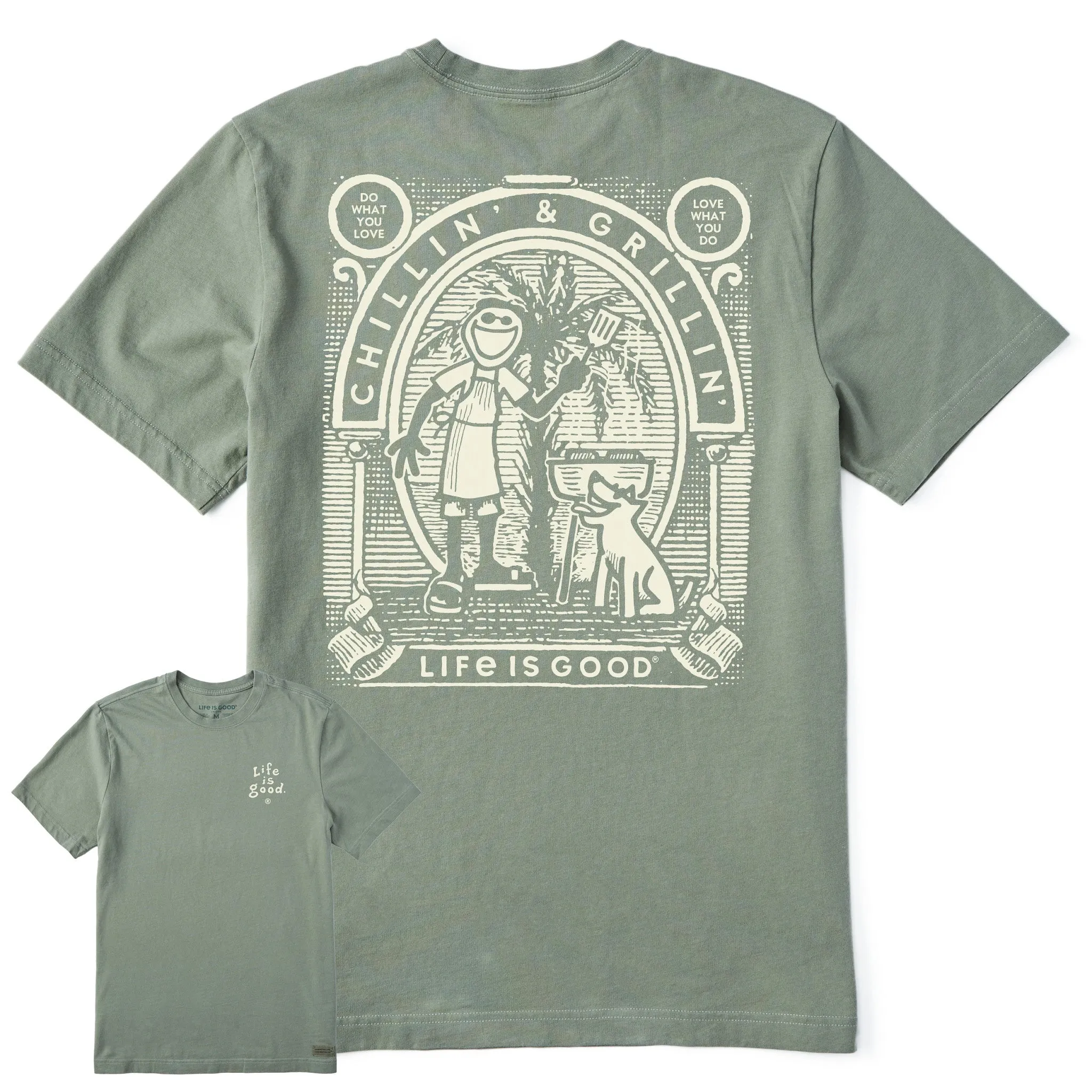 Relaxed Smart Men's Retro Chillin' & Grillin' Short Sleeve Tee