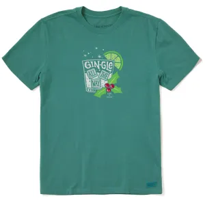 Men's Gin-gle All The Way Short Sleeve Crusher Tee Embroidered V neck