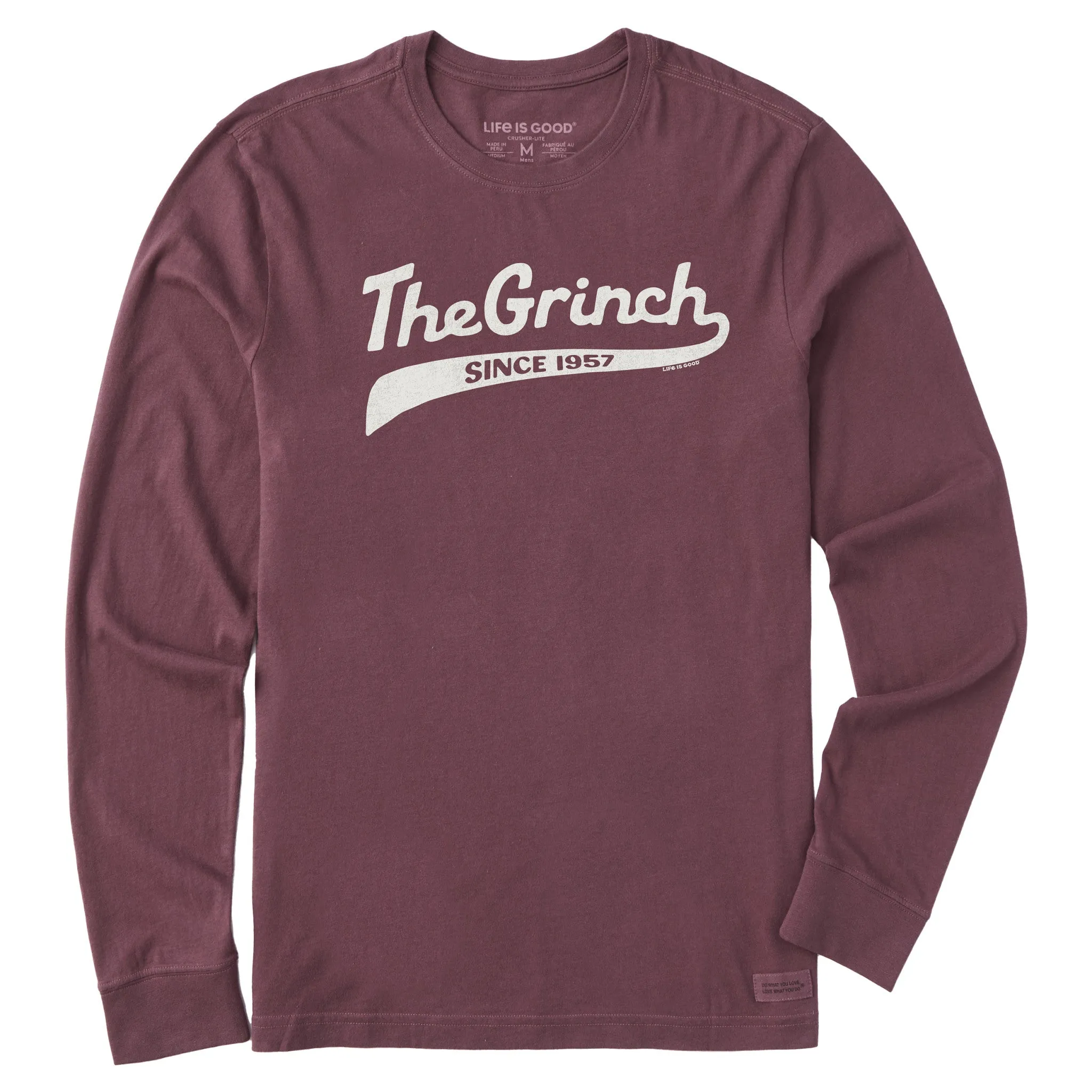 Essential Clothing Sustainable Men's The Grinch Ballyard Script Long Sleeve Crusher Tee