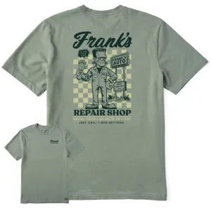 Men's Frank's Repair Shop Short Sleeve Crusher Tee Office Attire Casual Comfort Fit