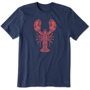 Cozy Comfort Microfiber Blend Men's Tribal Lobster Short Sleeve Tee