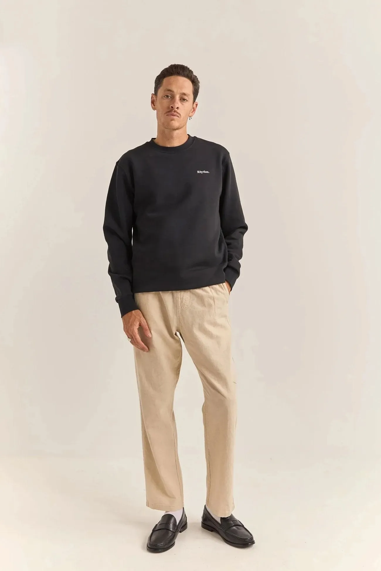 Active Comfort Wear product hat style statement Brand Fleece Crew Black