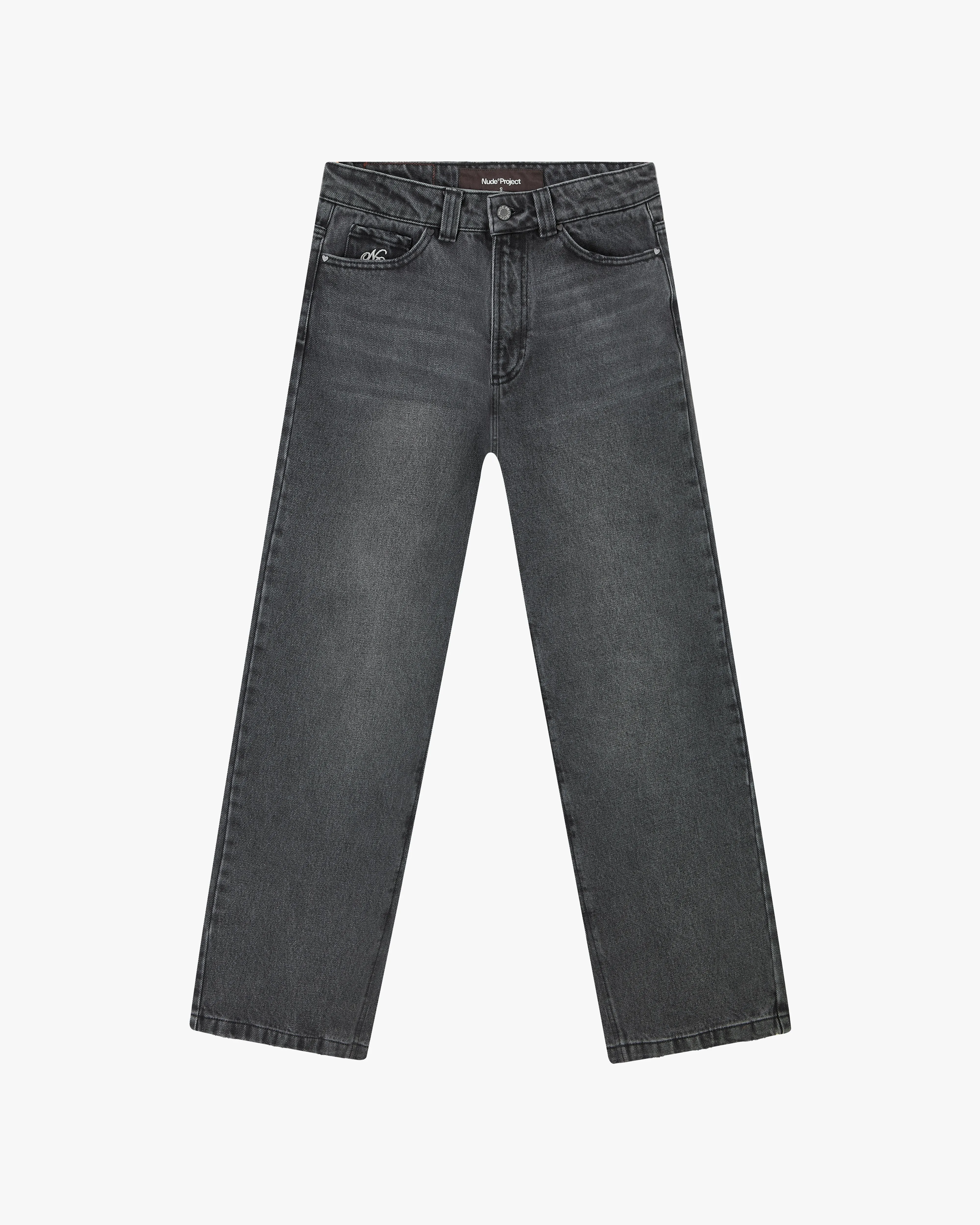 Basic Jeans Black Wash Wide Leg Silhouette