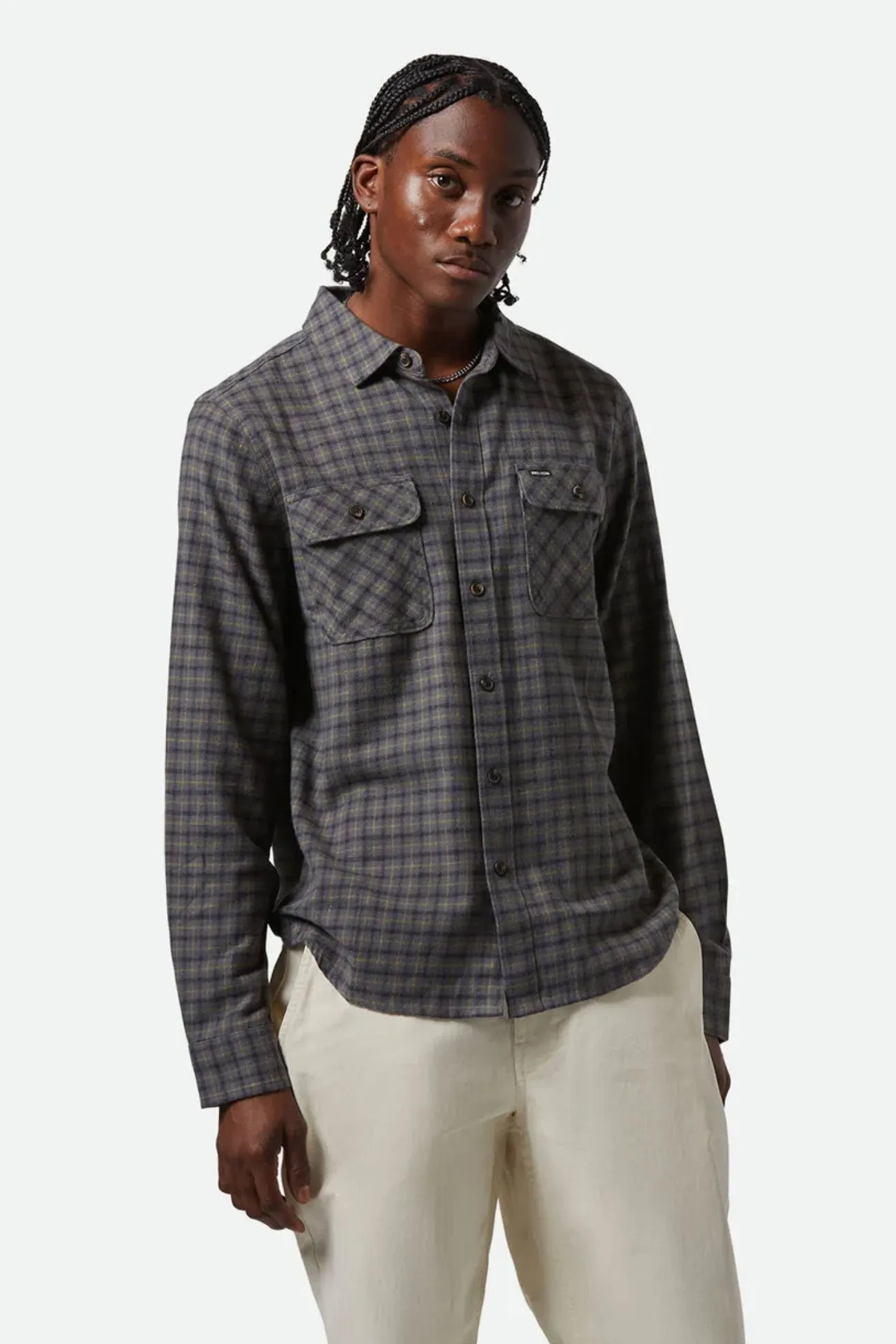 Bowery Light Weight Ultra Flannel Charcoal Ray Flower Black Classic Chic