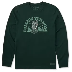 UV protected Men's Rudolph Follow Yer Nose Long Sleeve Crusher Tee
