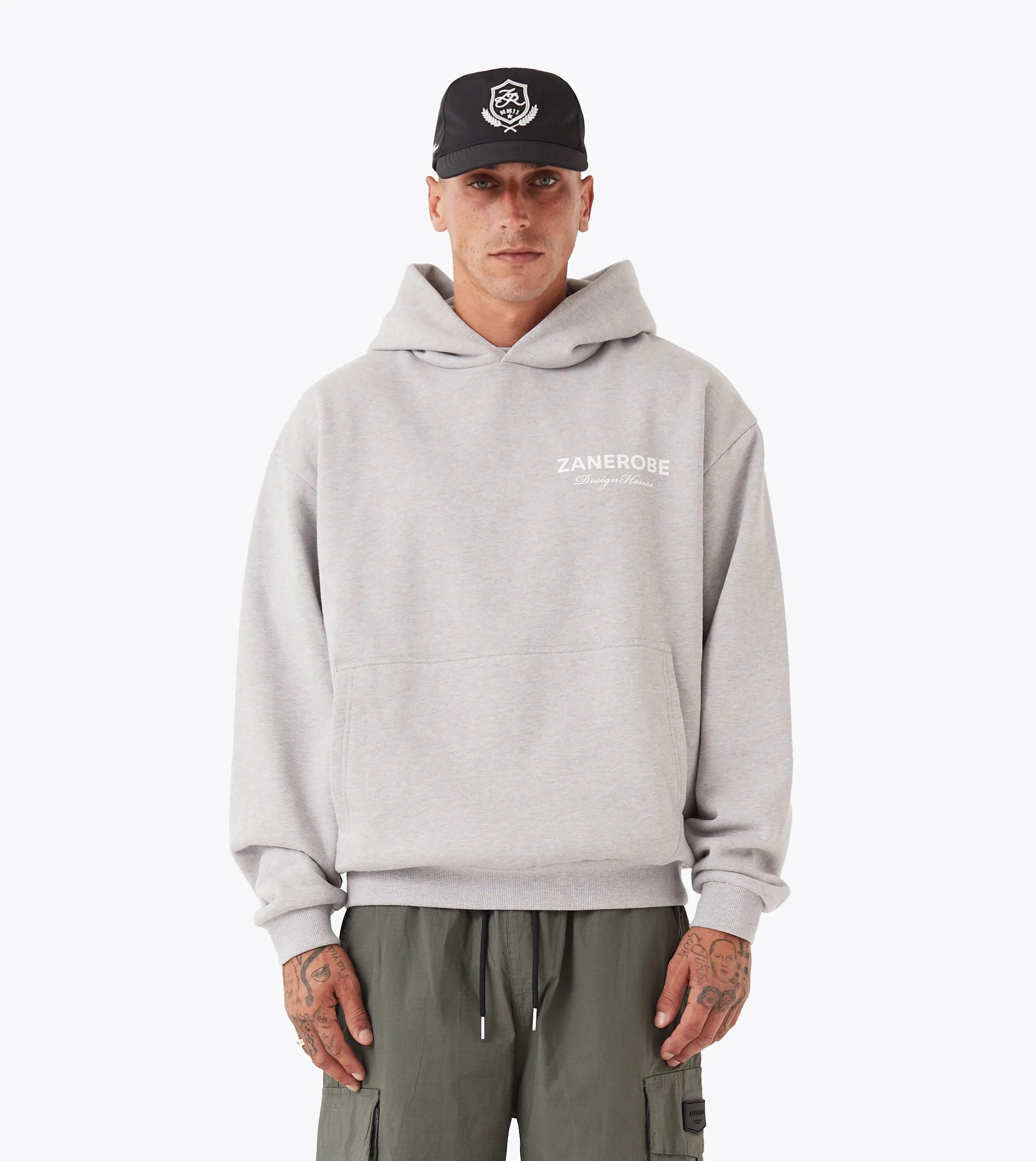 ZDH Box Hood Grey Marle buckle accents Fashion Layers