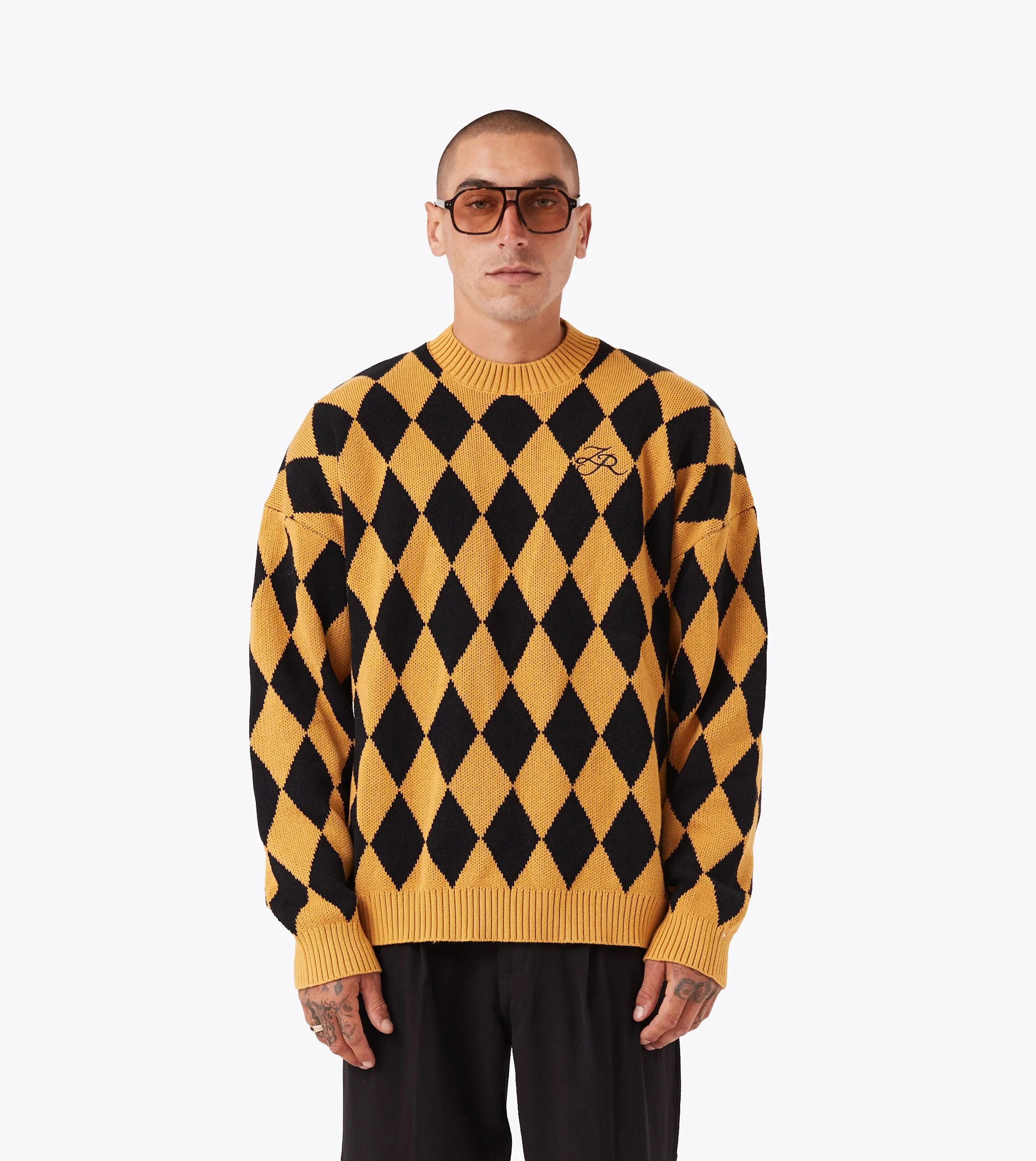 product casual elegance blend Diamond OS Knit Amber/Black