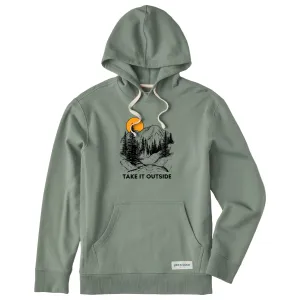 Men's Take it Outside Mountains Simply True Fleece Hoodie Casual Chic