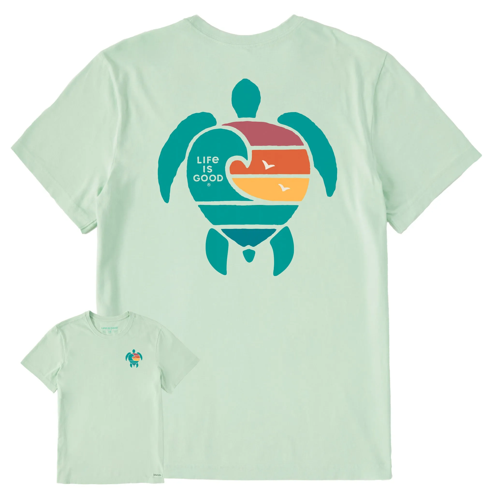 Slim Waist Men's Wavy Turtle Short Sleeve Crusher-LITE Tee