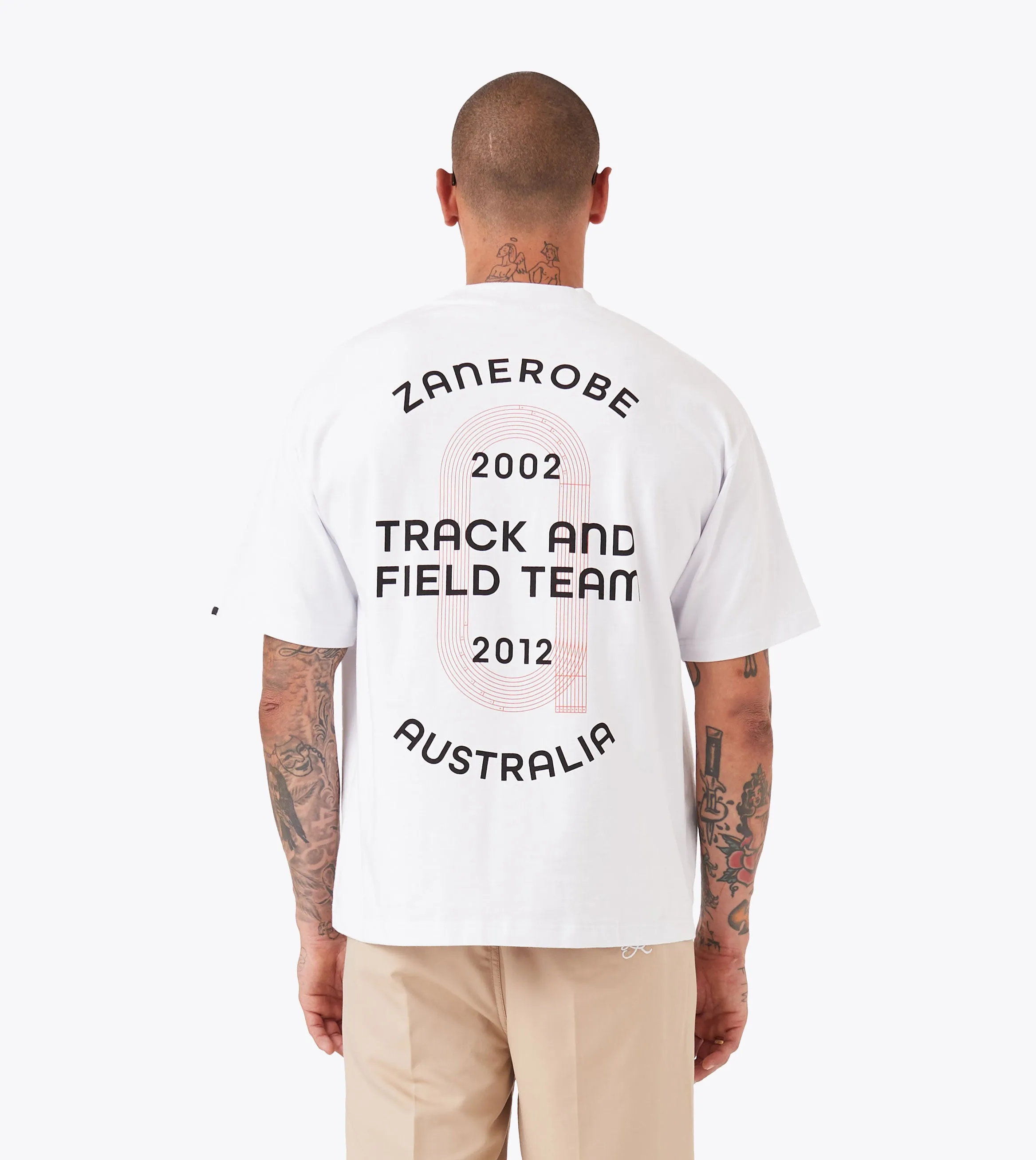 Casual Comfort Look Track Team Box Crop Tee White