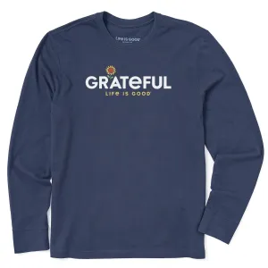 Men's Grateful Sunflower Long Sleeve Crusher Tee Comfy Movement