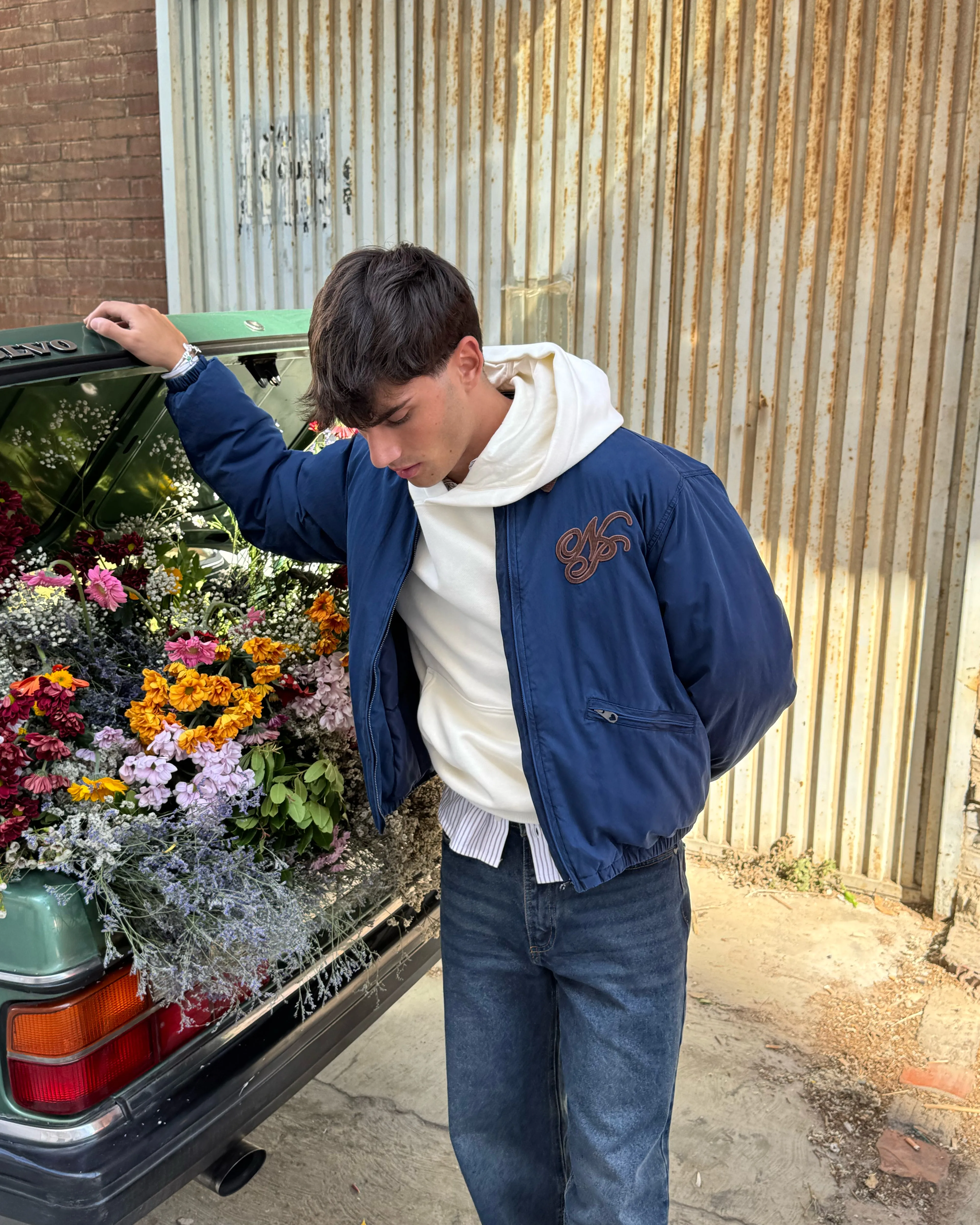 Matencio Jacket Navy Green Material Abrasion Resistant Edges