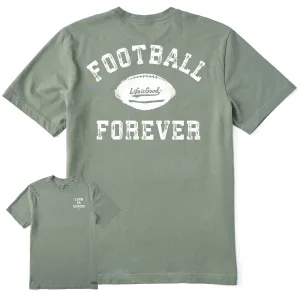 Men's Football Forever Short Sleeve Crusher Tee Relaxed Comfort Wear Active Layering