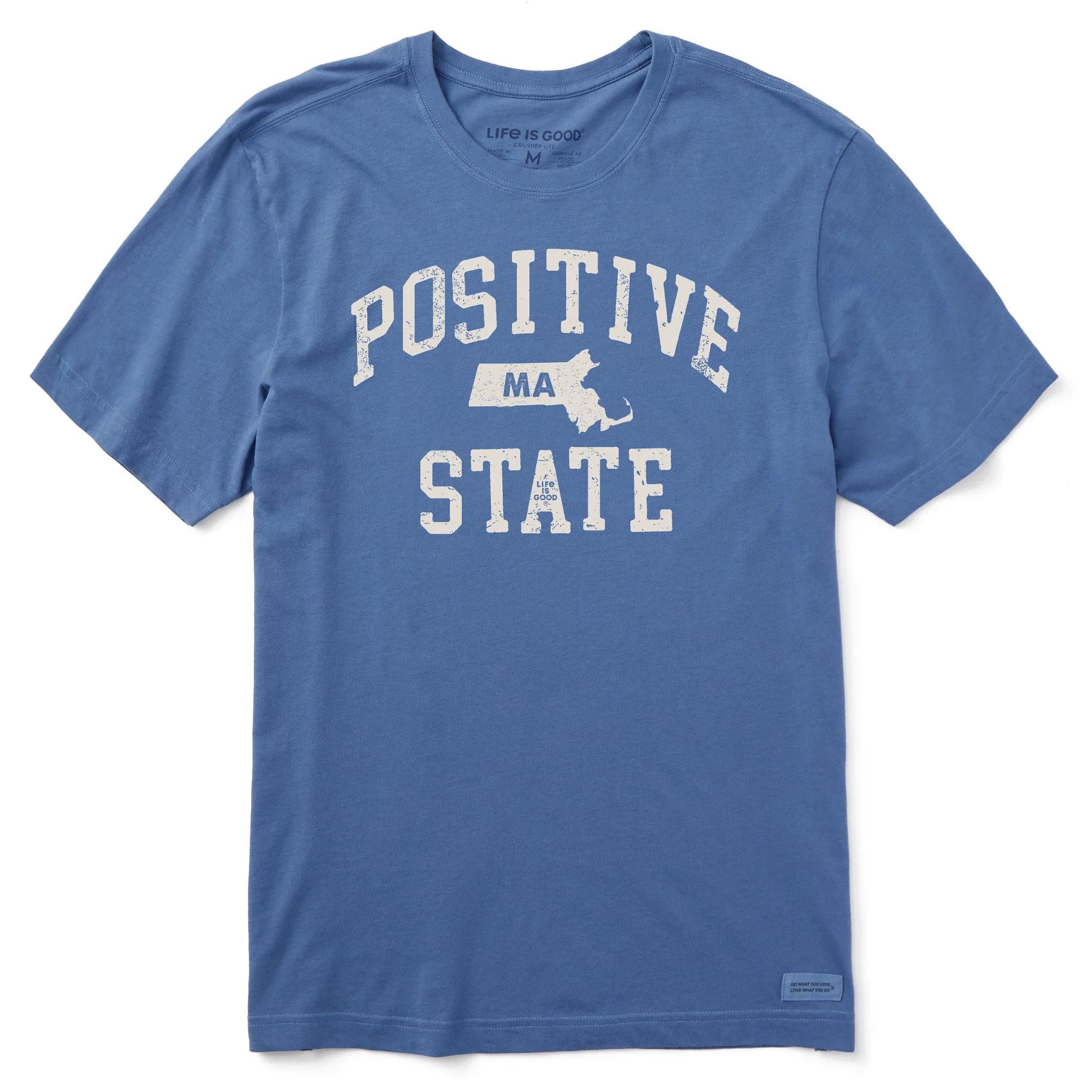 Chill Design Light and Fresh Men's Positive State Massachusetts Short Sleeve Crusher Tee