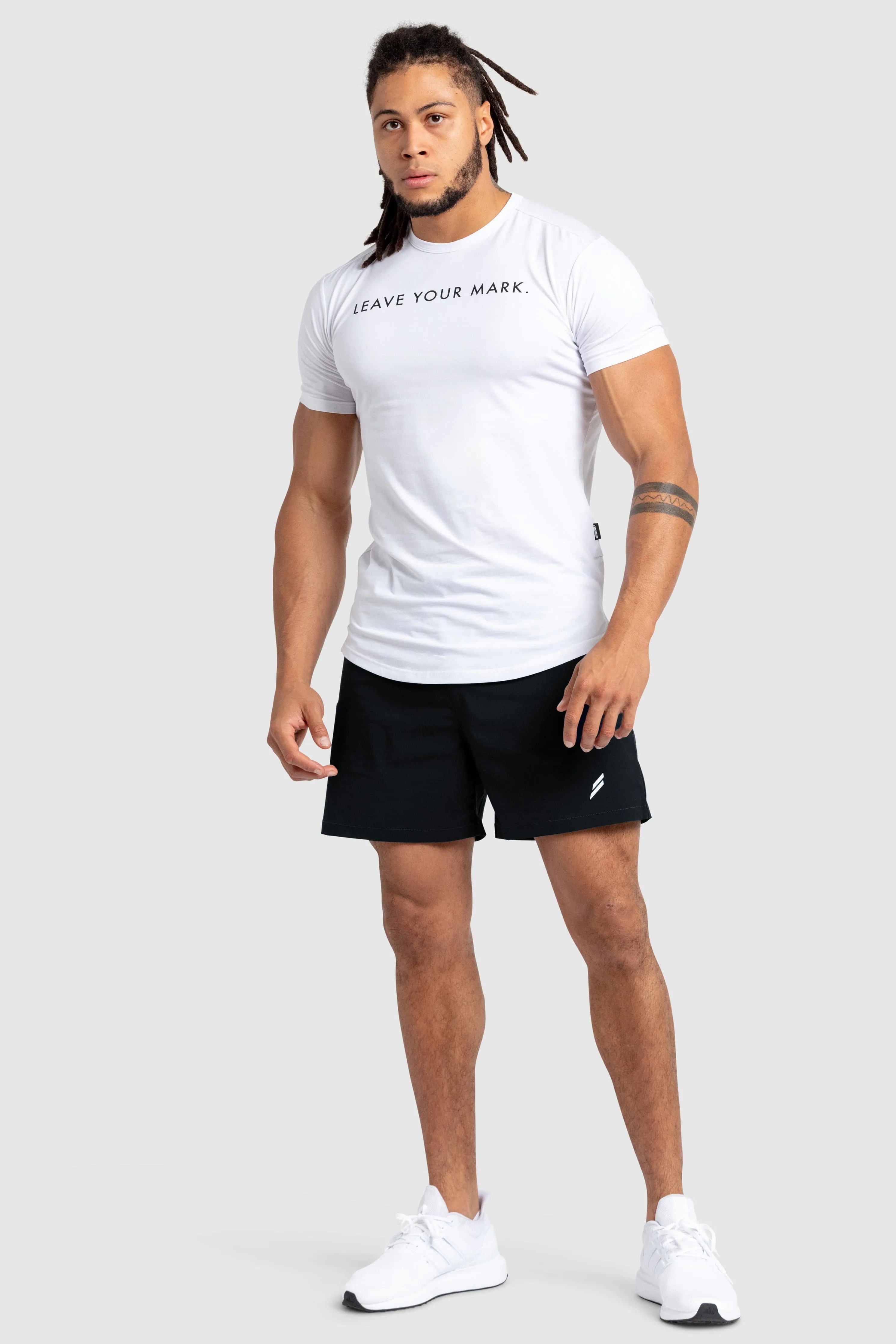 Multi Panel Design timeless Leave Your Mark Drop Tee - White