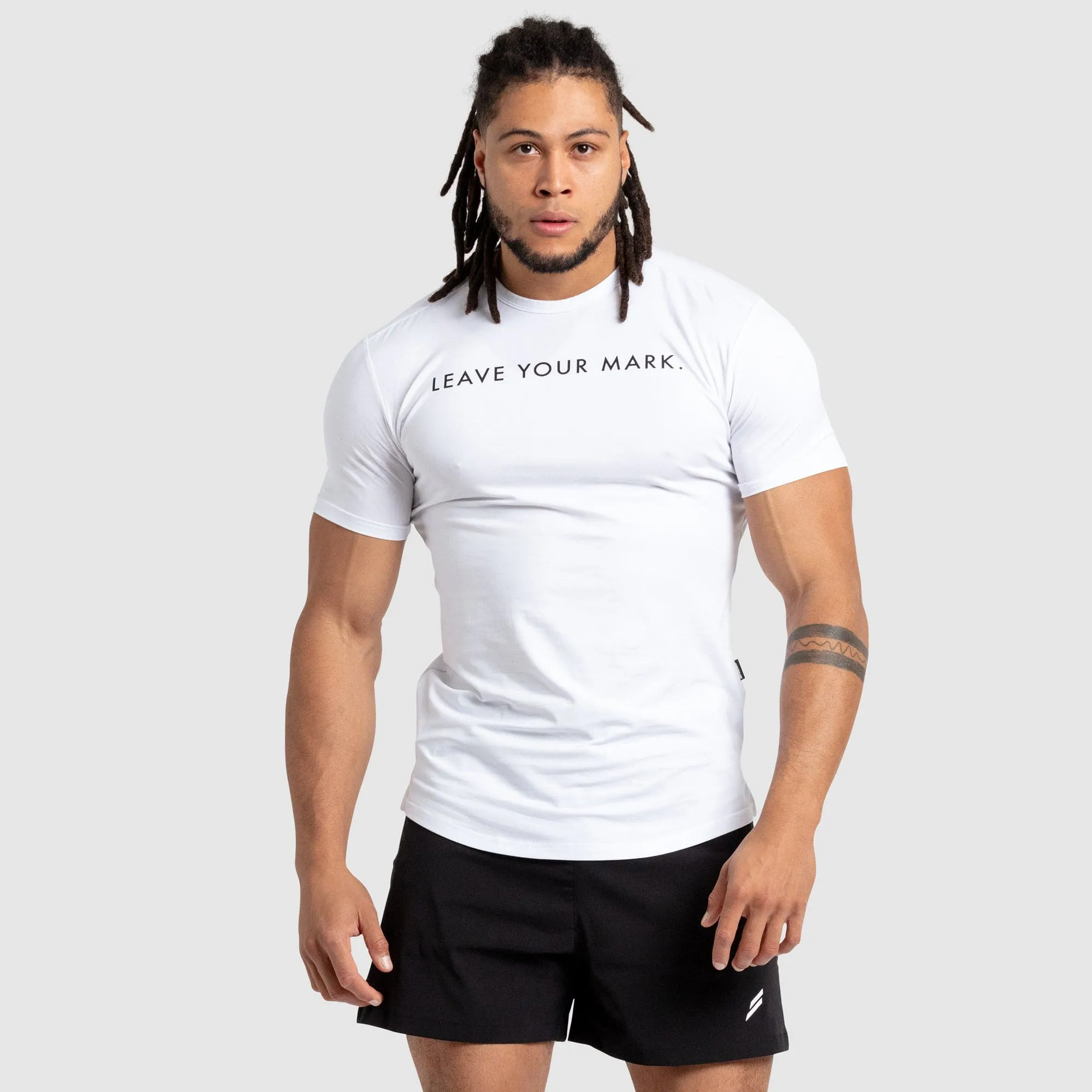 Casual Everyday Anti Static Fabric Leave Your Mark Drop Tee - White