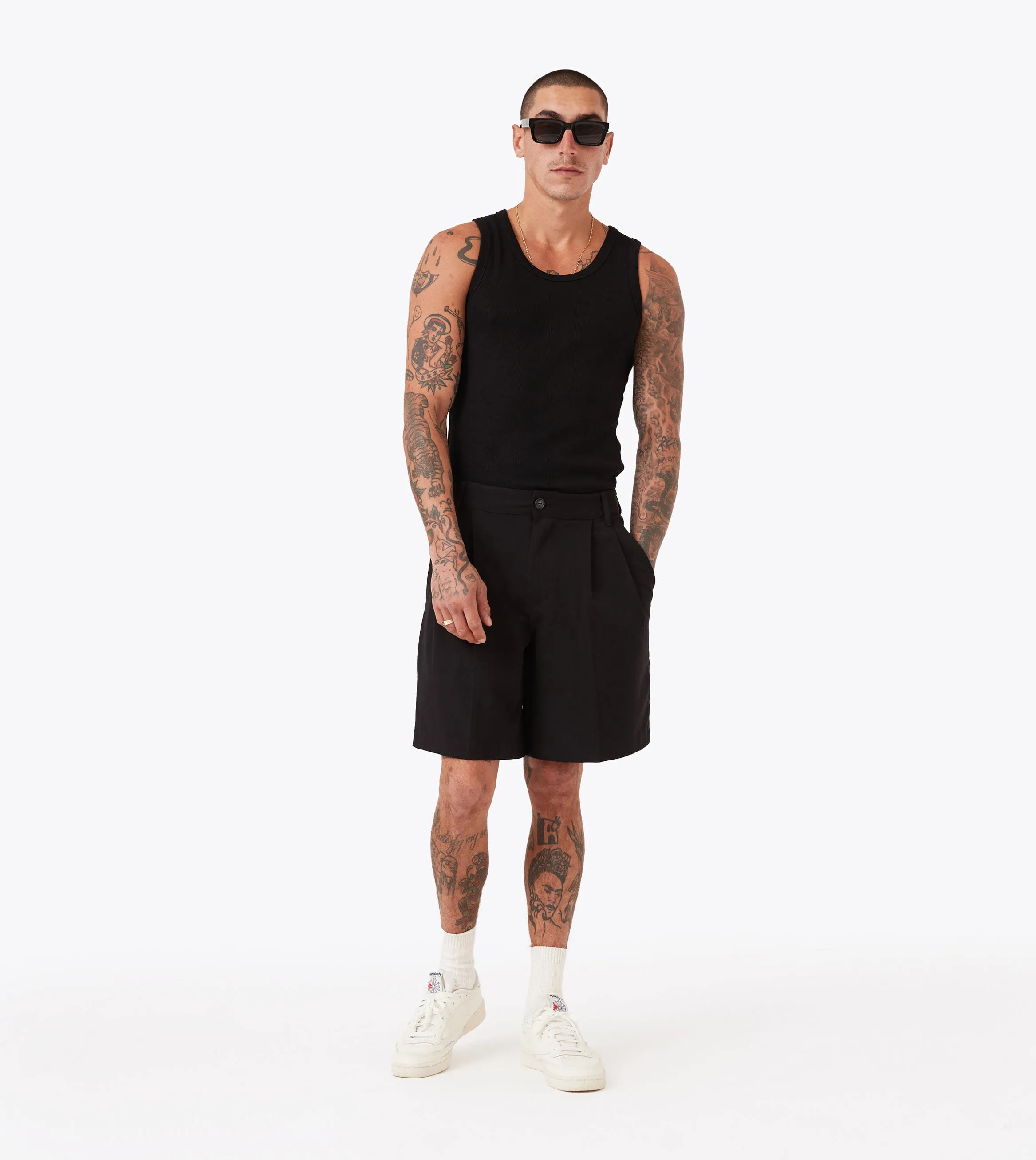 Rib Tank Black SlimFitDesign