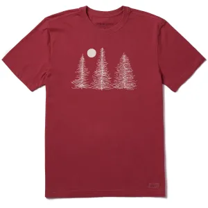 Men's Three Winter Trees Short Sleeve Crusher Tee Foam Print Detail Party fun