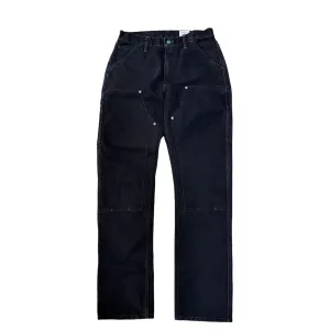 Vintage Washed Black Mt Vernon Duck Double Knee Work Uniform Full Flex