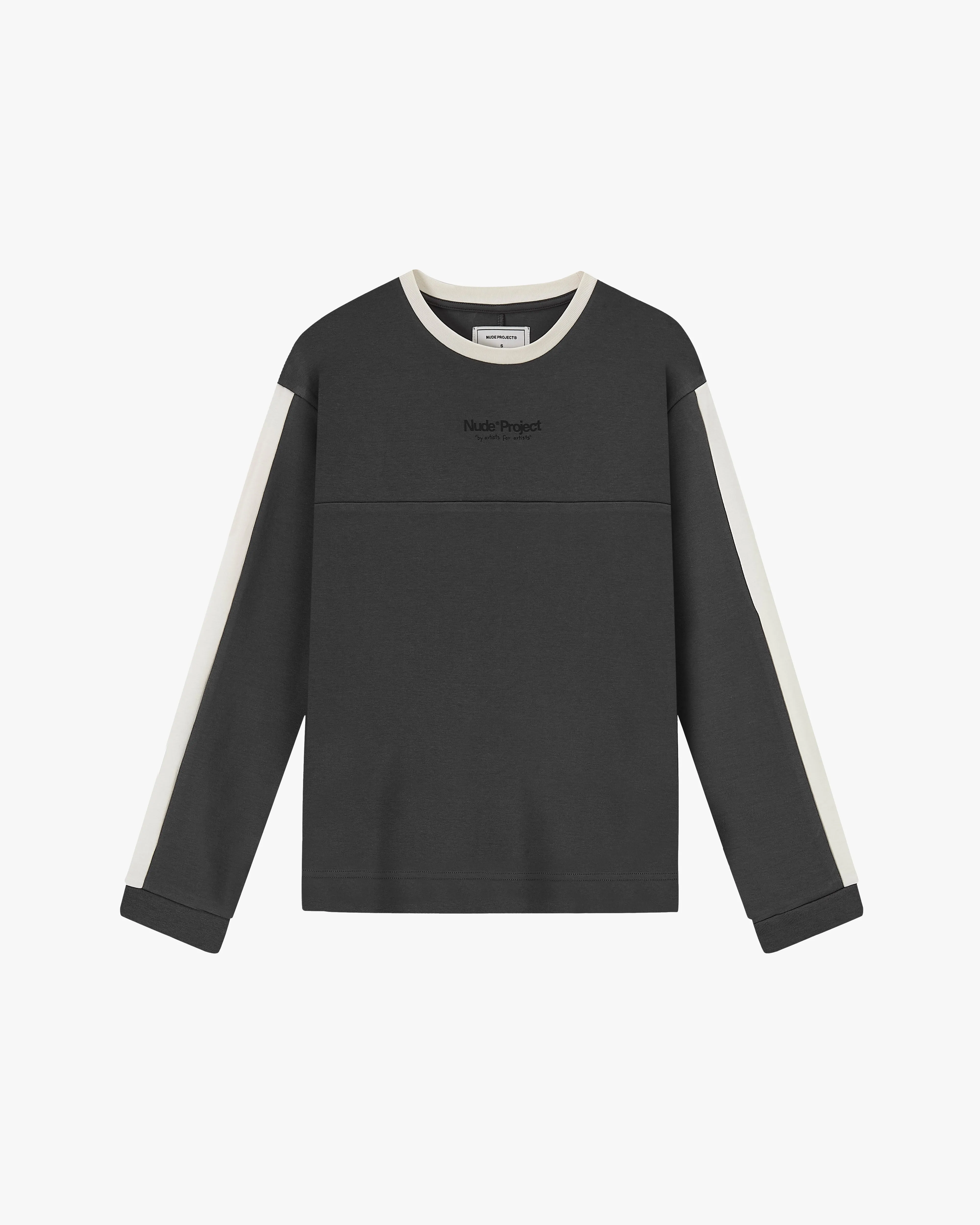 Vintage Sports Long-Sleeve Grey Durable Ribbed Hem