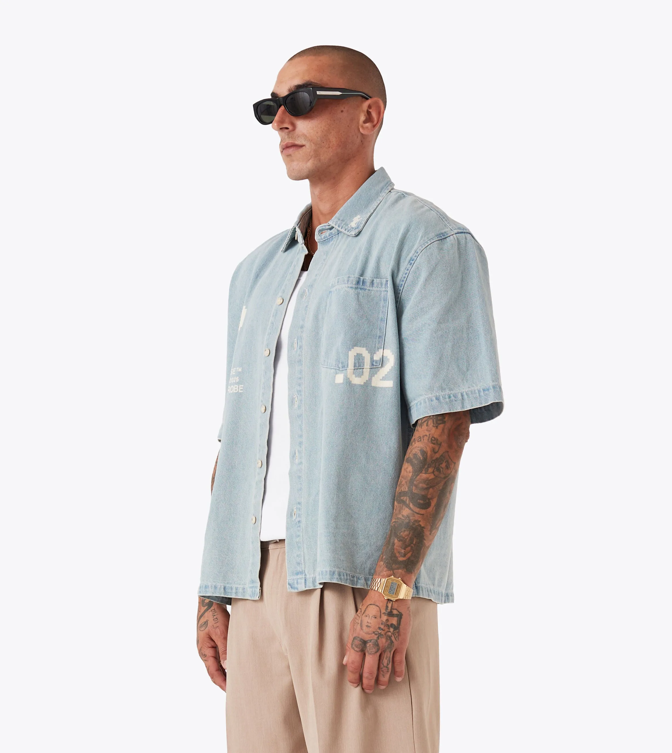 Design House Denim SS Shirt LT Blue Lightweight insulation Regular Fit