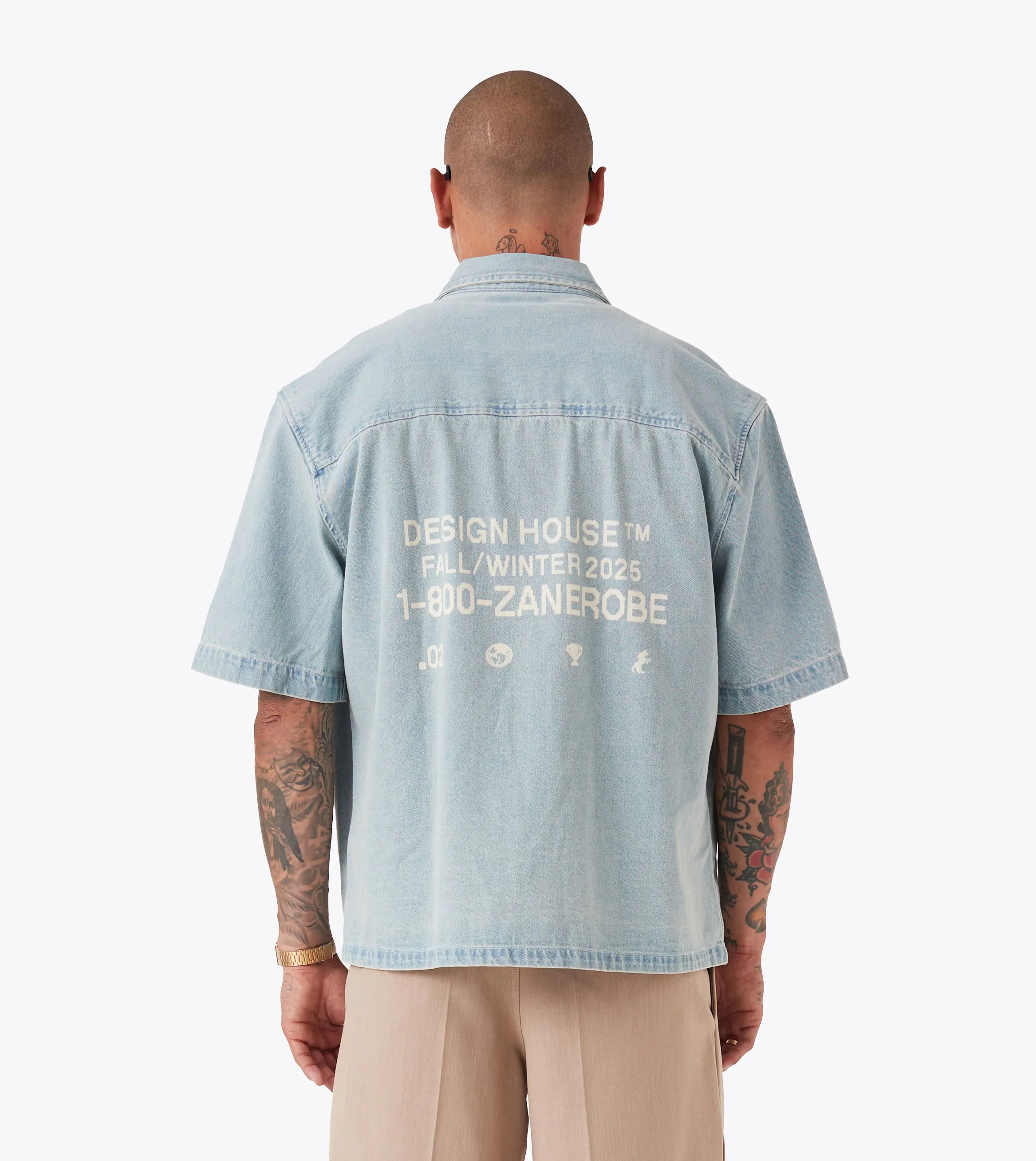 Design House Denim SS Shirt LT Blue ThermalInsulated