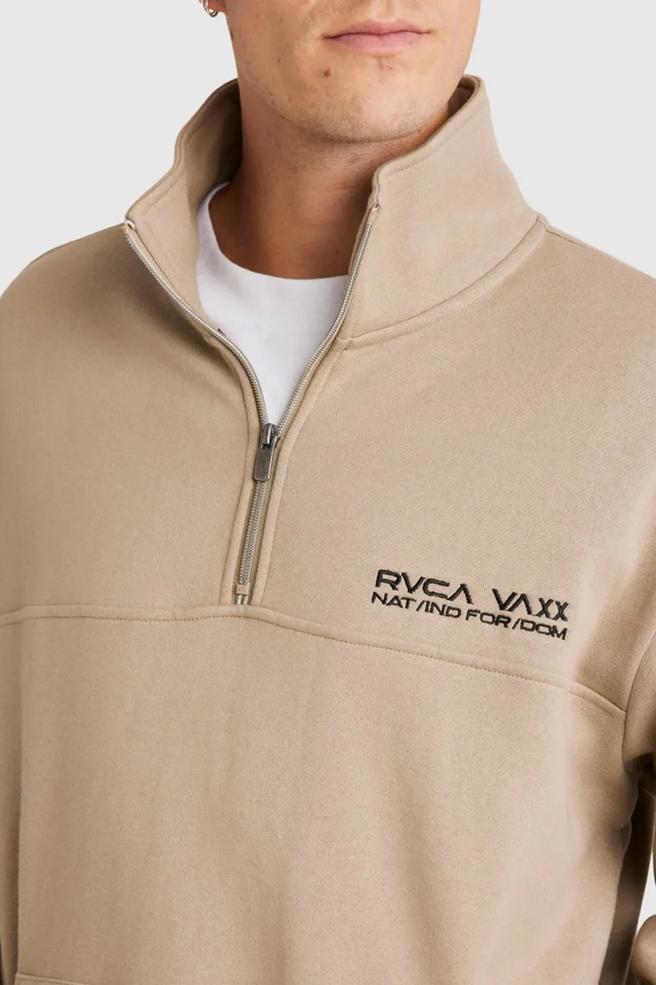 Eco Wear Sustain Glow United Half Zip Crew Mushroom