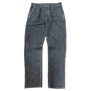 Comfortable fit Japanese Salt and Pepper twill  Wide leg single pleat 40's work trouser