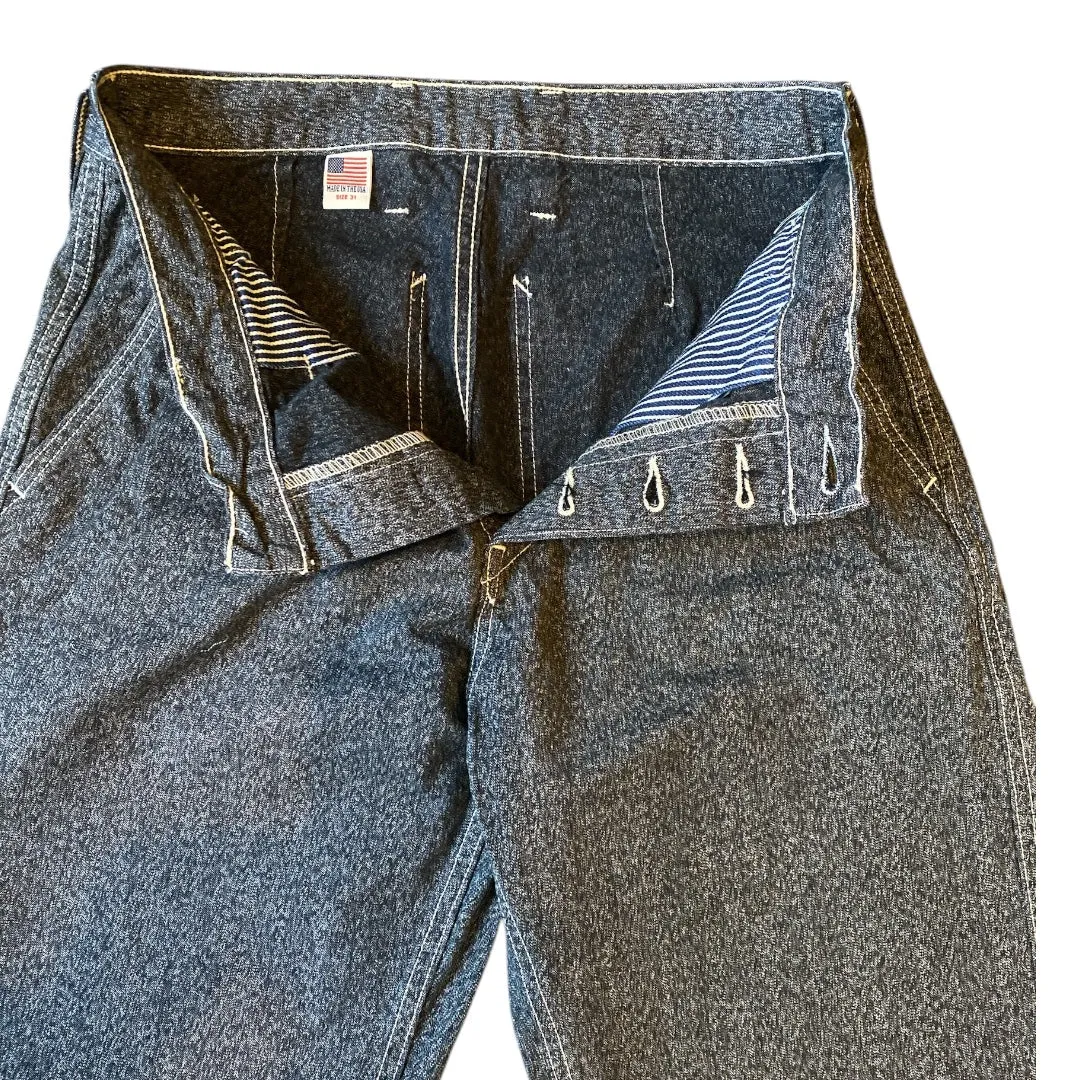 Japanese Salt and Pepper twill  Wide leg single pleat 40's work trouser Soft Support NonBindingWaistline