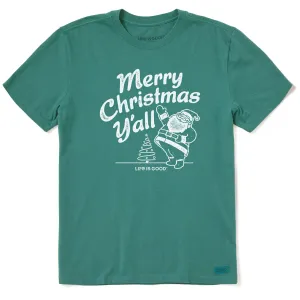Men's Santa Merry Christmas Y'all Short Sleeve Crusher Tee Active Layer Anti Shrinkage Treatment