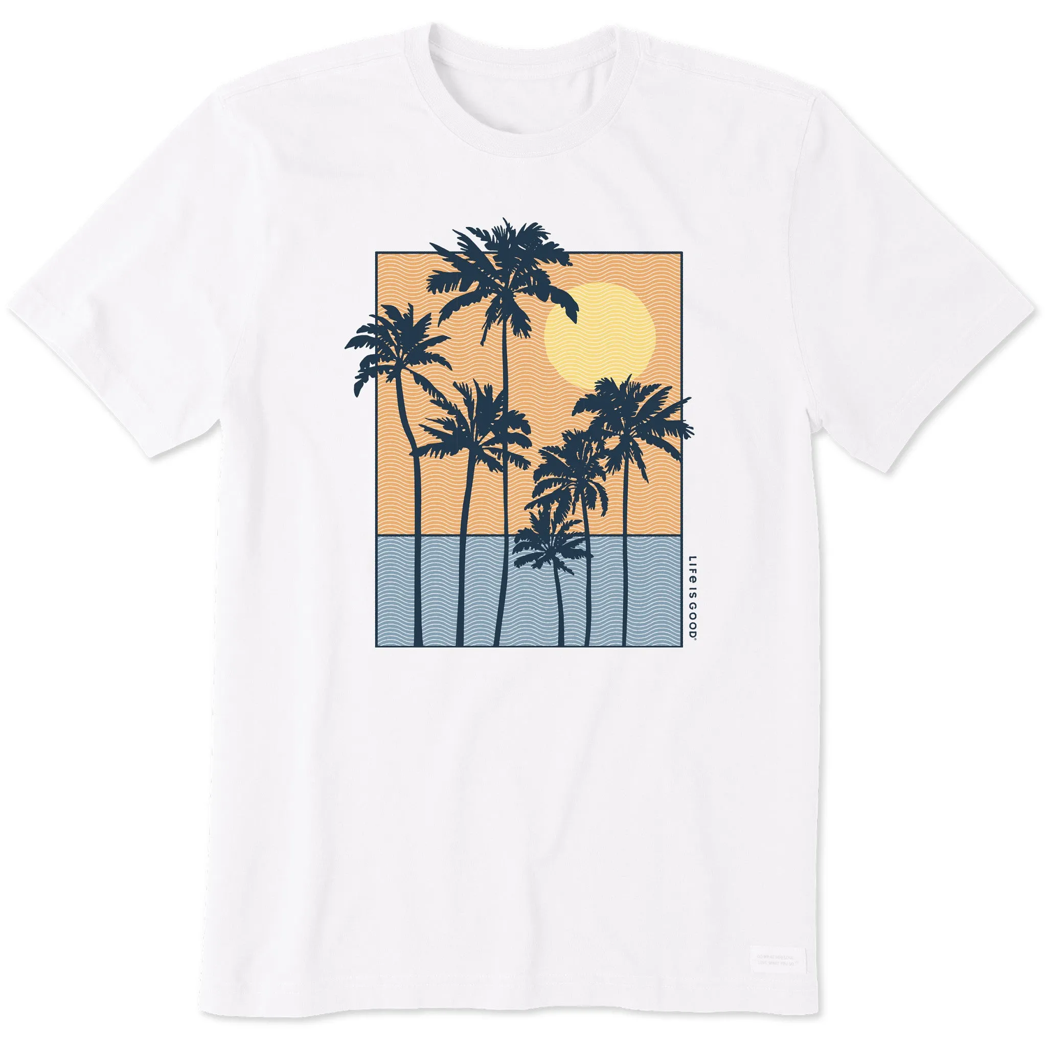 Men's Sunset Behind Palms Short Sleeve Tee Temperature Regulating Fabric Anti Pilling Finish