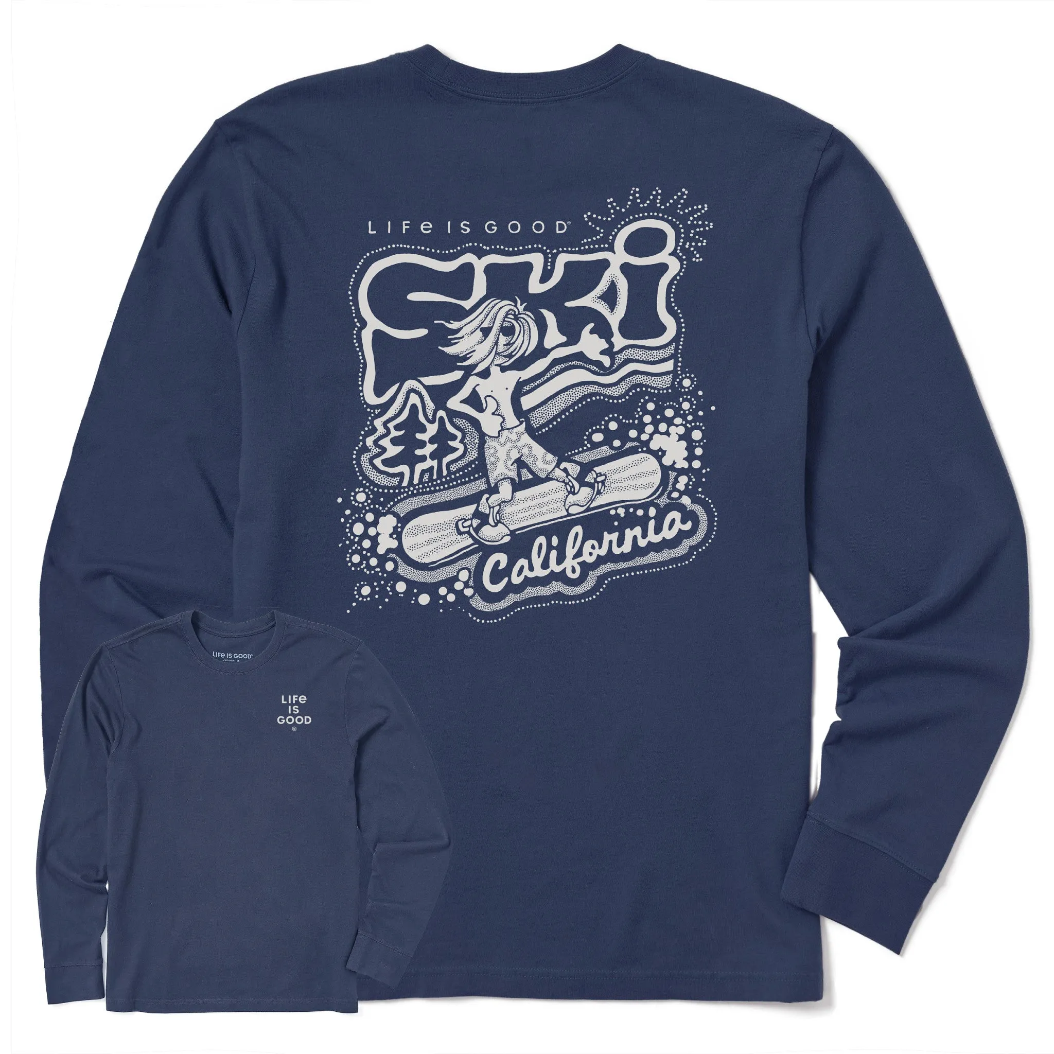Men's Ski California Snowboard Long Sleeve Crusher Tee Timeless Design