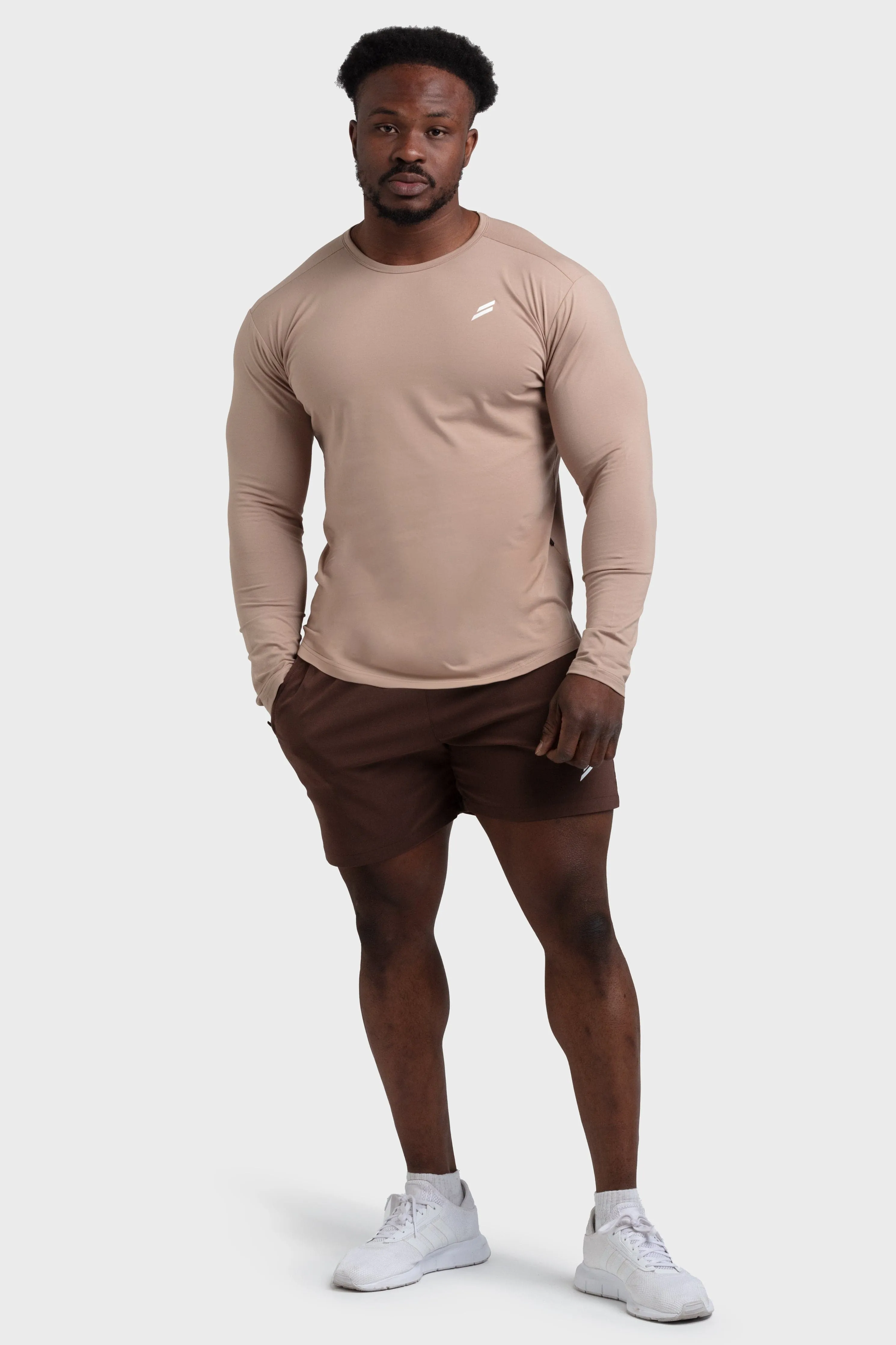Easy Layer Mark Drop Long Sleeve - Light Taupe