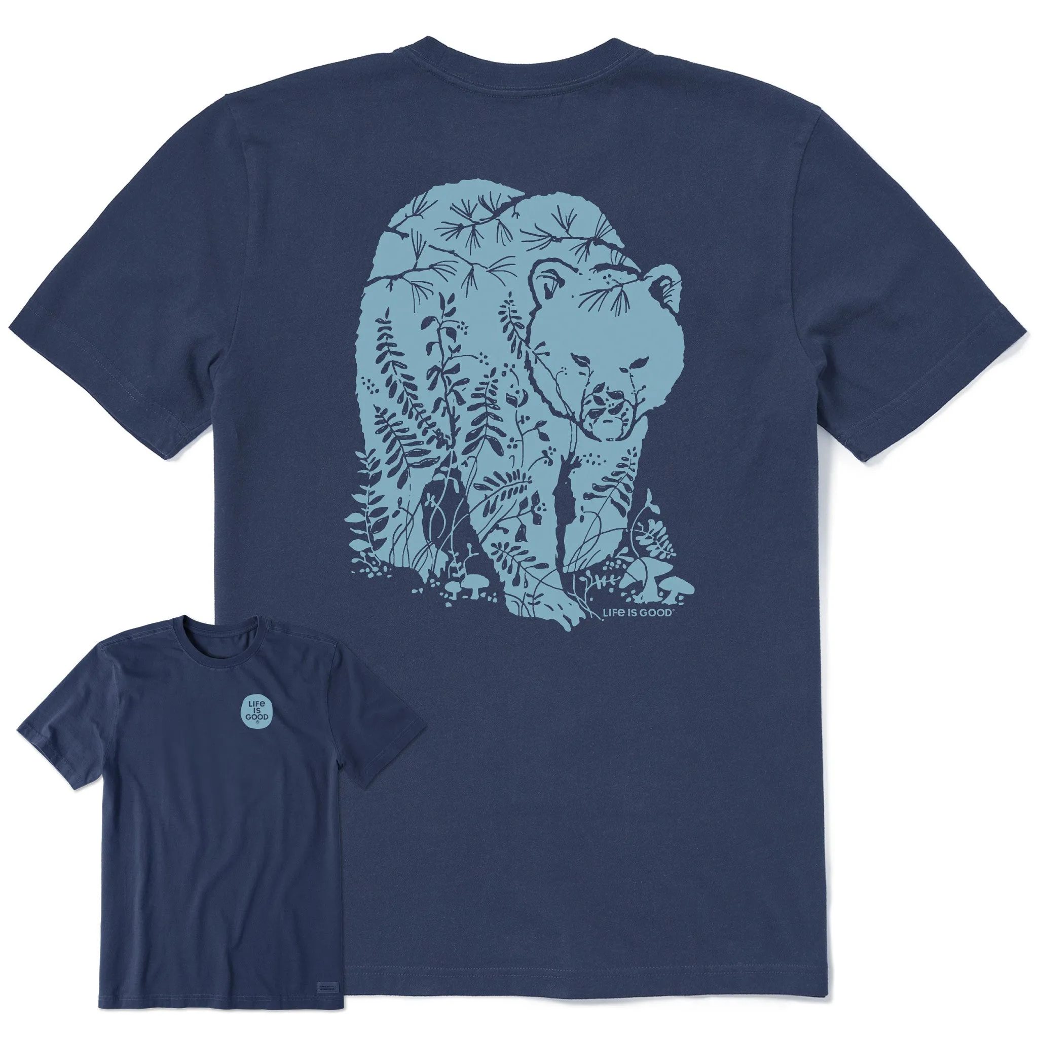 Summer Style Men's Woodland Bear Short Sleeve Crusher Tee