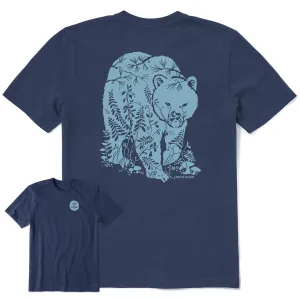 Men's Woodland Bear Short Sleeve Crusher Tee Everyday Casual