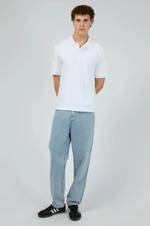 Office Wear Summer Fashion Waffle Polo White