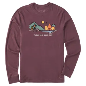 Men's Good Day Fall Vista Long Sleeve Crusher Tee Subtle Details