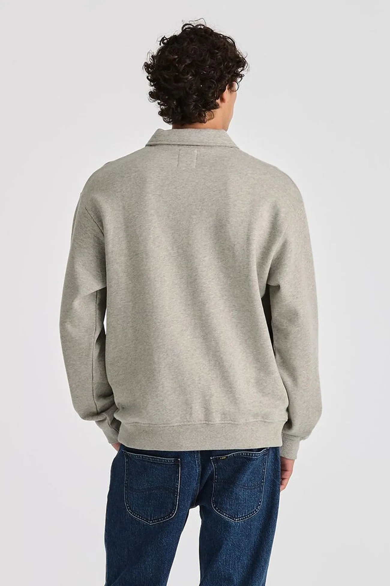 Collar Fleece Sweat Grey Marle Dad Core
