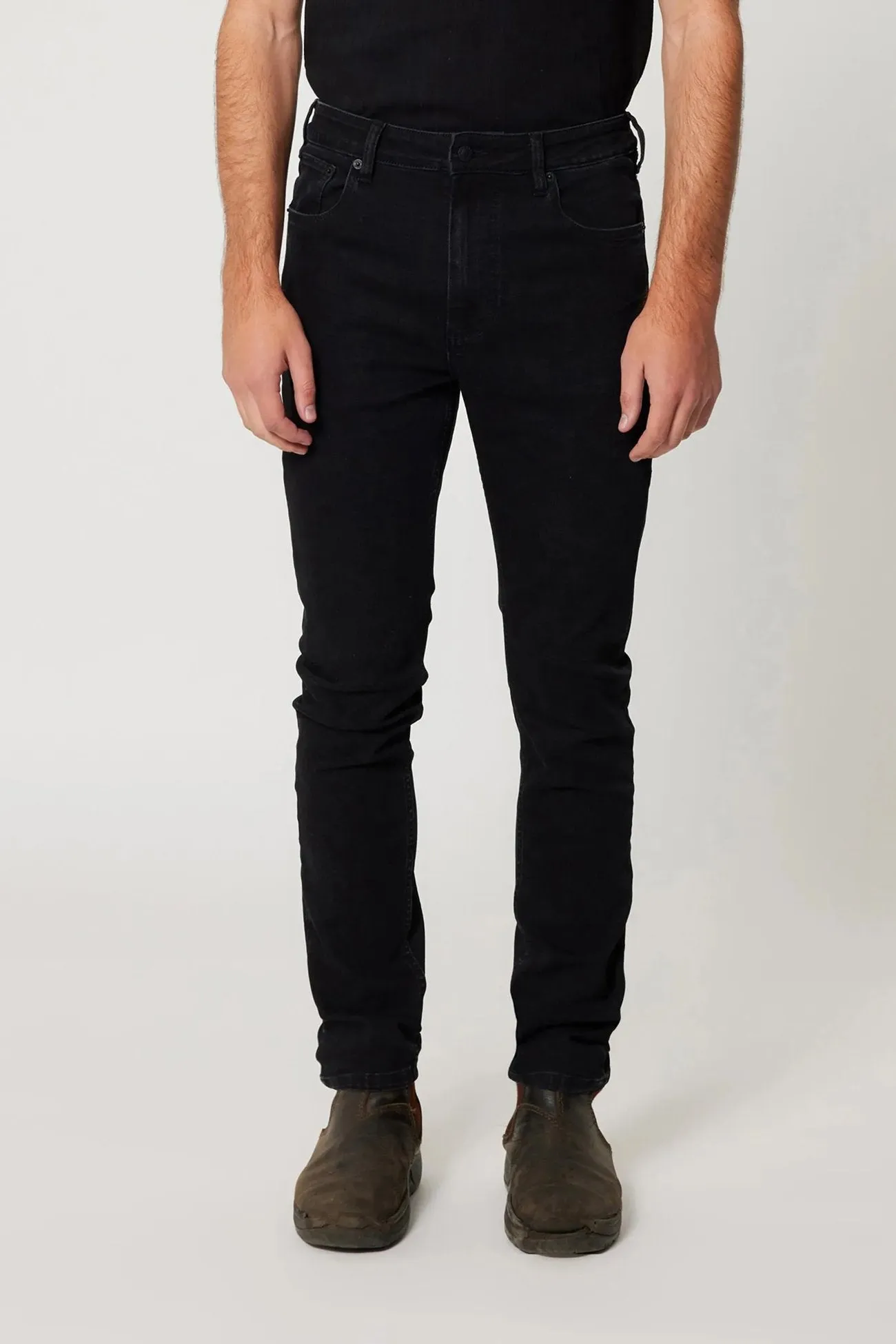 Sleek Waist Design Sleek Shape Tim Slim Jean Black Ice