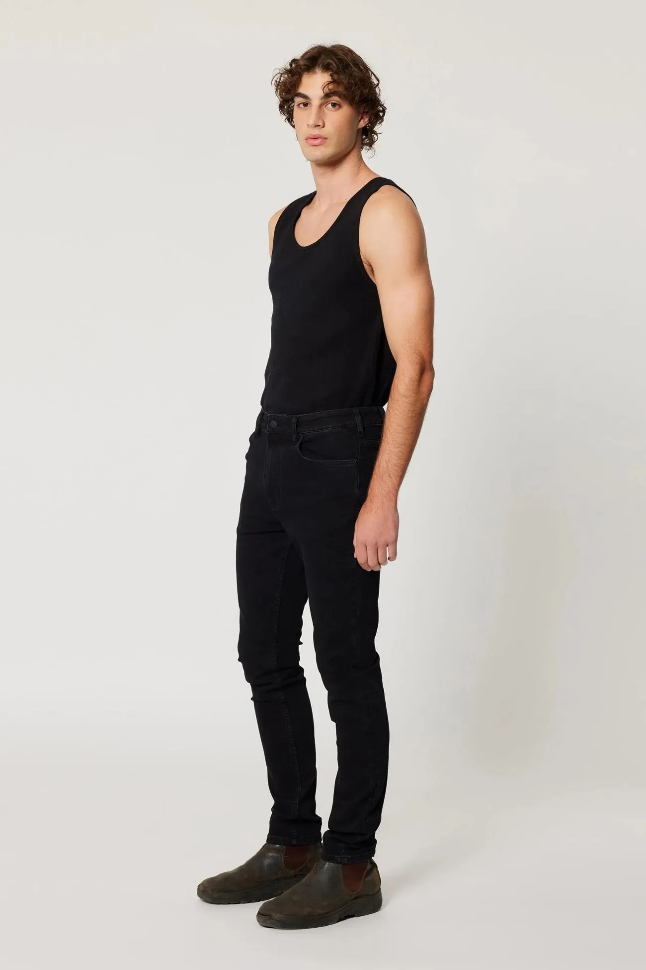 Wide Leg Silhouette Tim Slim Jean Black Ice