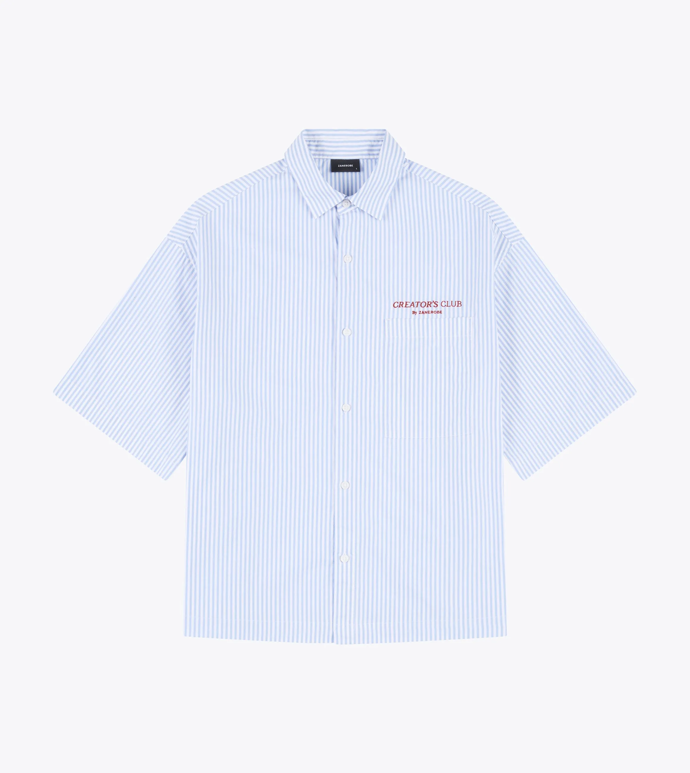 Creator's Club Box Crop Shirt Blue Stripe Eco Wear