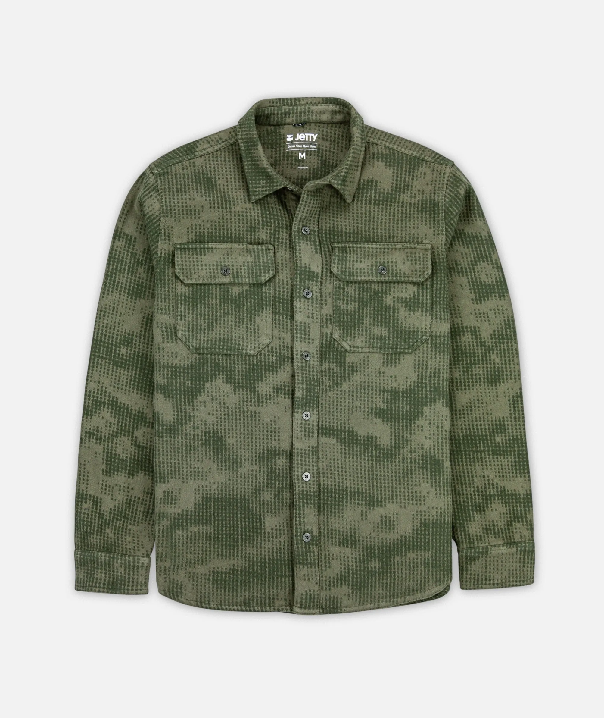 Horizon Heavy Duty Shirt - Olive Layered Neckline Wrinkle Resistant Finish