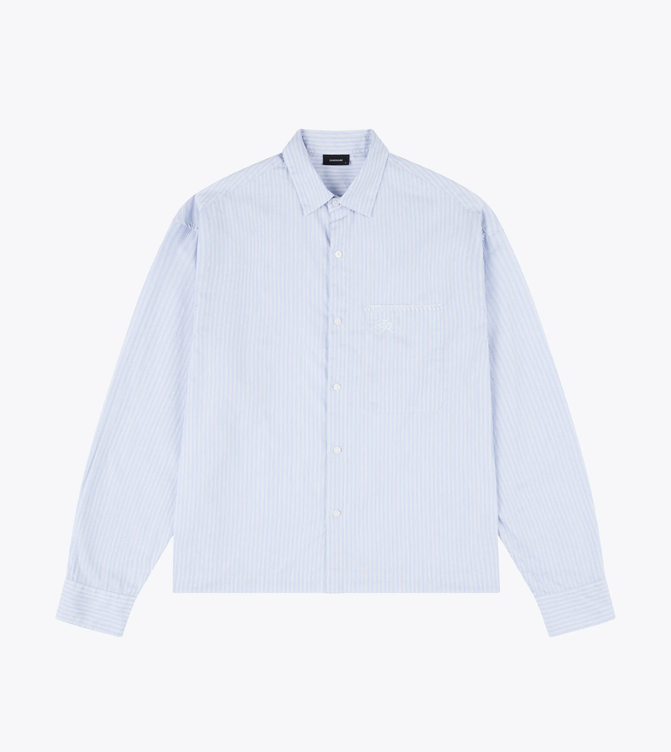 Box Crop LS Shirt Blue Stripe Party Ready