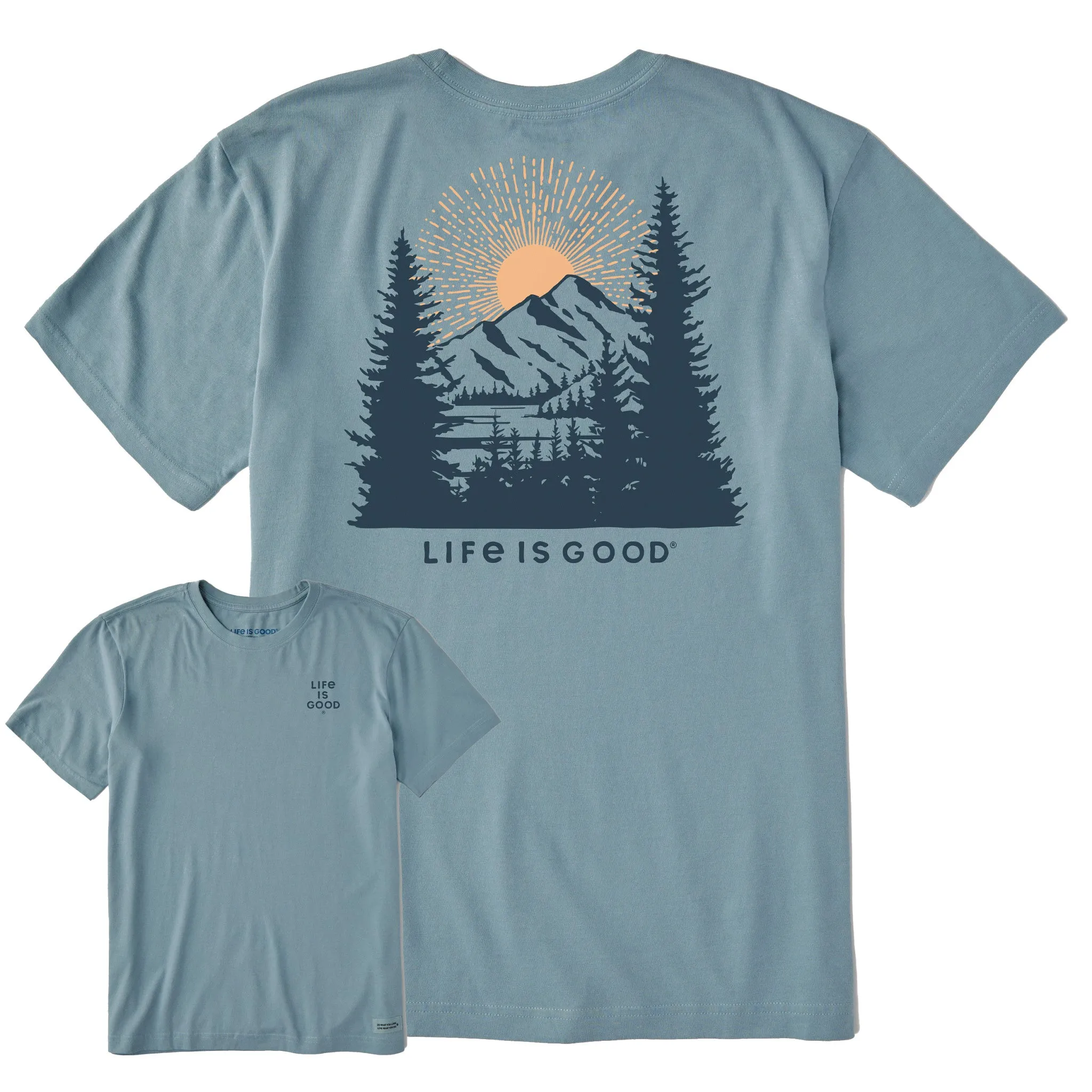 Cozy Design Men's Sunset in the Mountains Short Sleeve Crusher Tee
